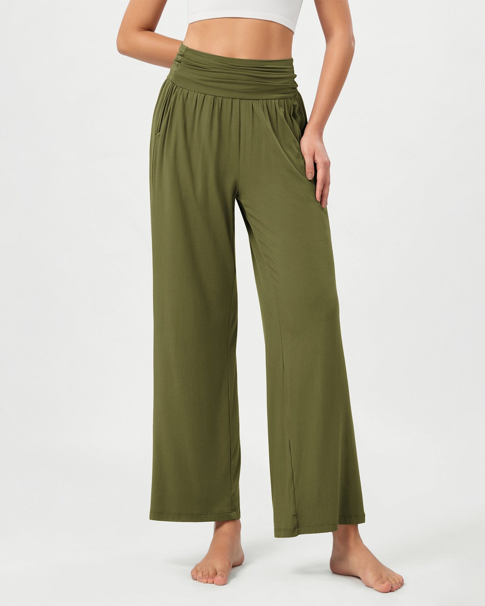 26 Wide Leg Palazzo Loose Comfy Lounge Pants with Pockets - ododos
