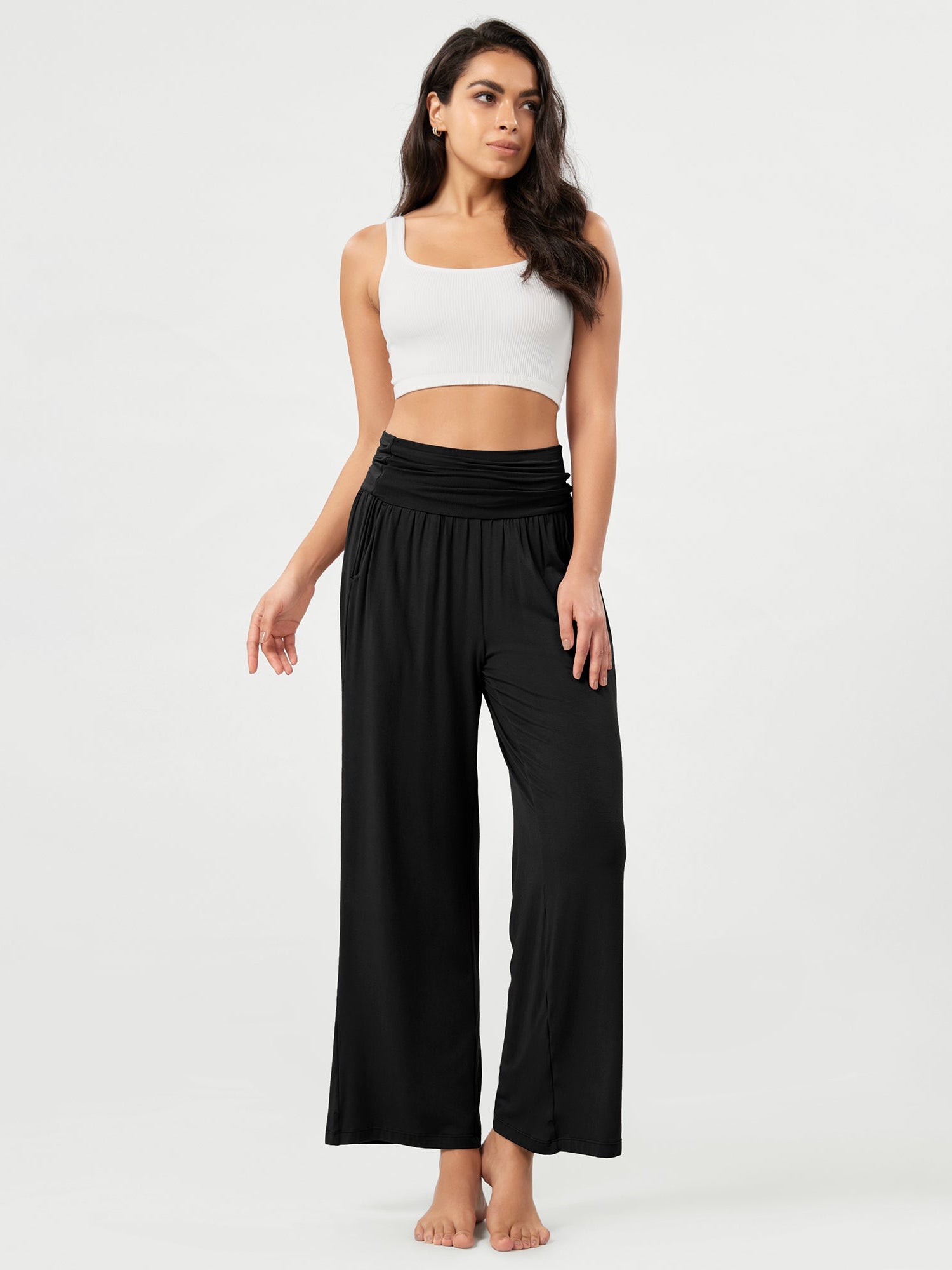26 Wide Leg Palazzo Loose Comfy Lounge Pants with Pockets - ododos