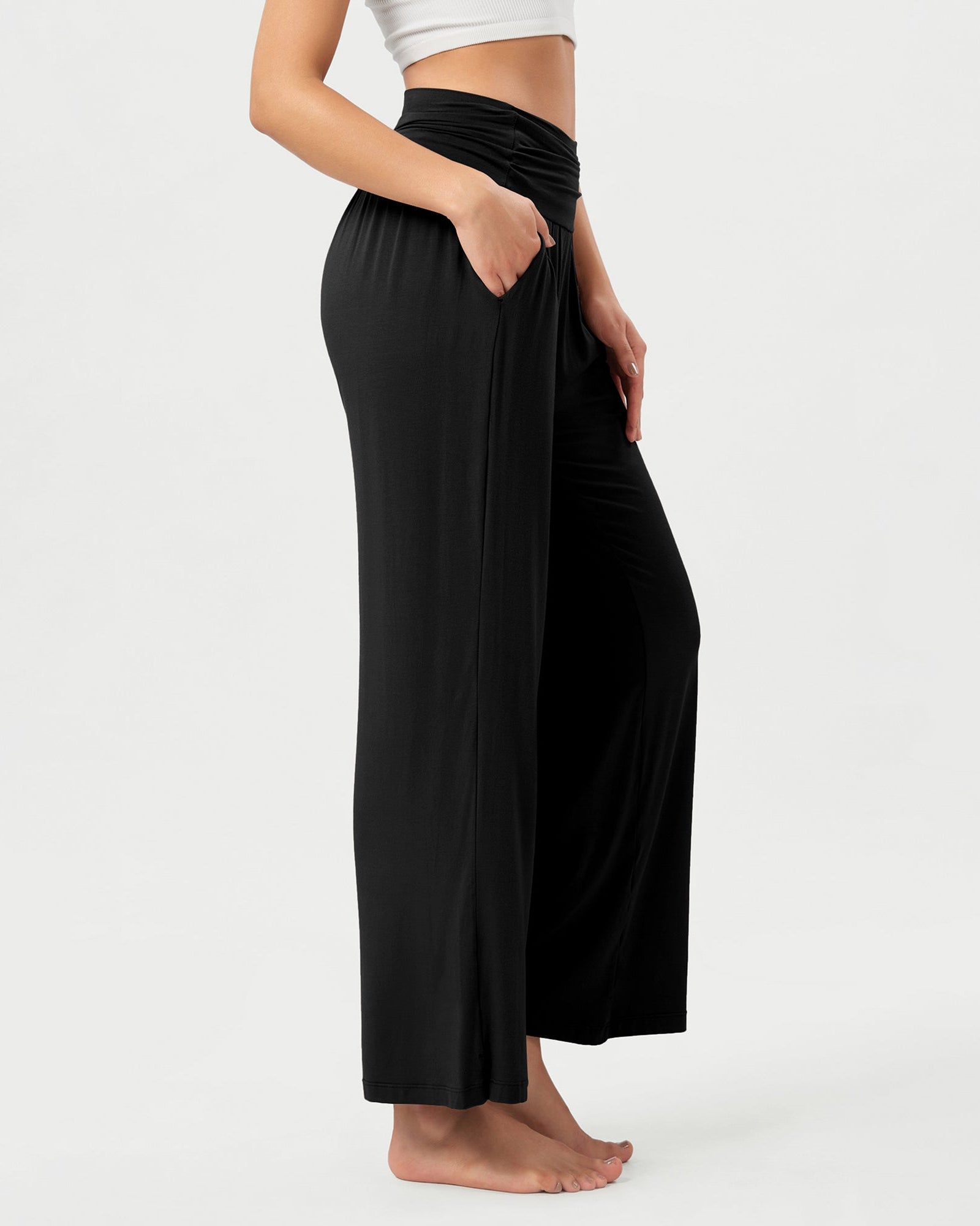 26 Wide Leg Palazzo Loose Comfy Lounge Pants with Pockets - ododos