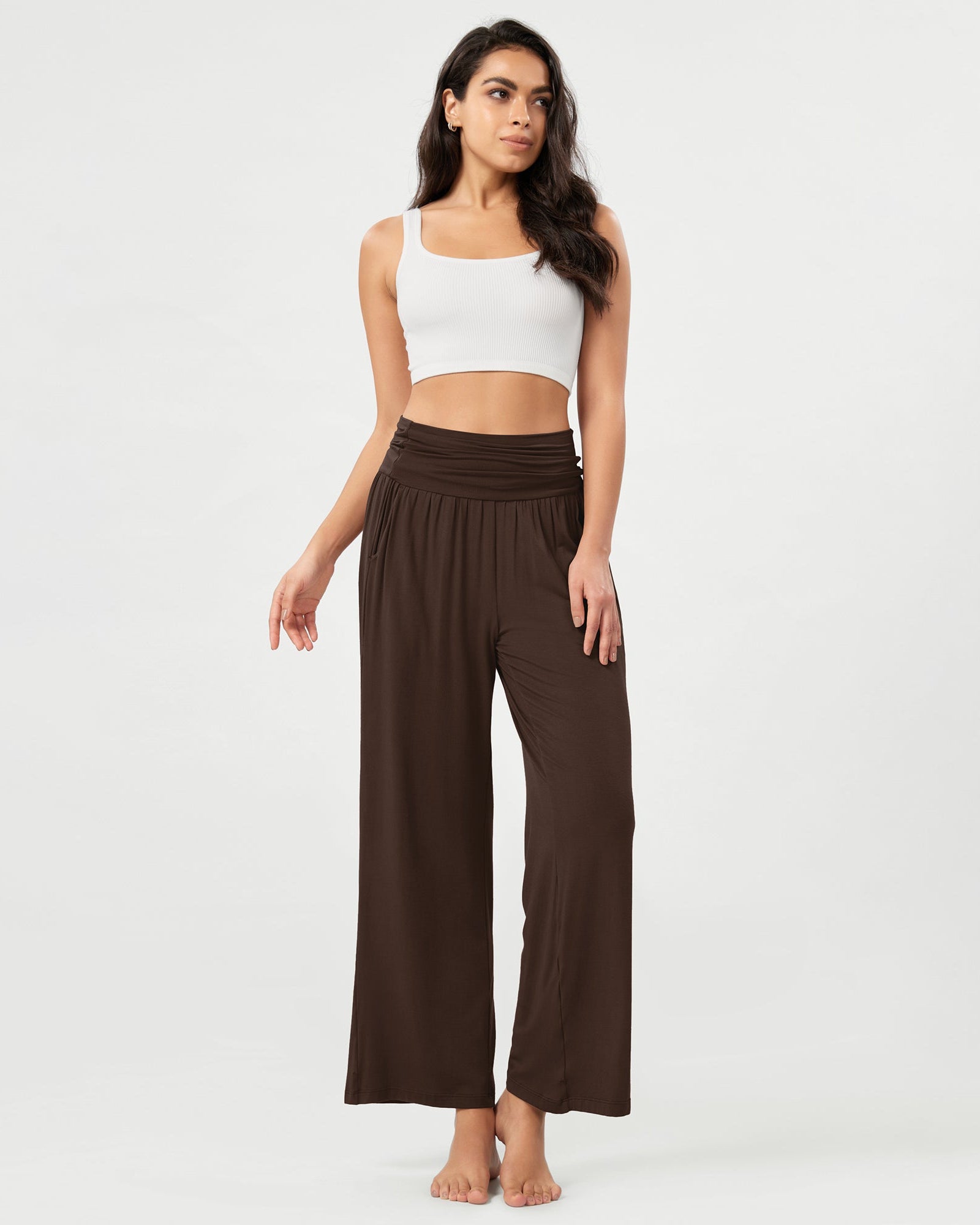 26 Wide Leg Palazzo Loose Comfy Lounge Pants with Pockets - ododos
