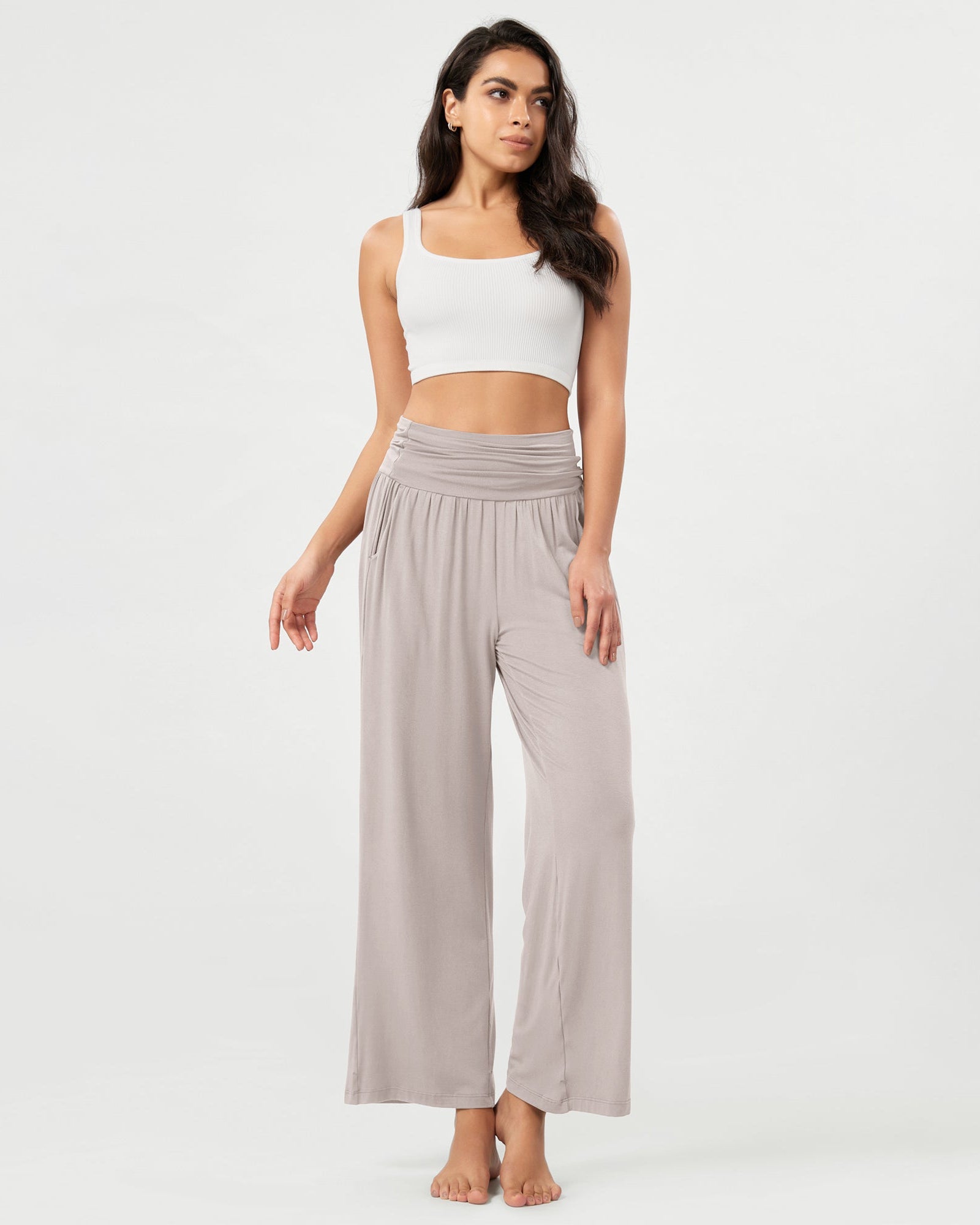 26 Wide Leg Palazzo Loose Comfy Lounge Pants with Pockets - ododos