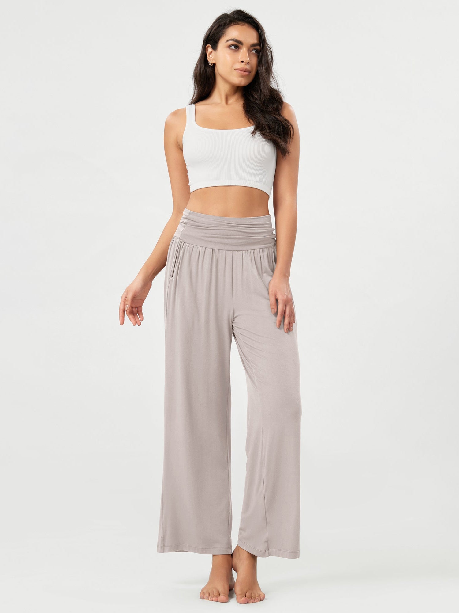 26 Wide Leg Palazzo Loose Comfy Lounge Pants with Pockets - ododos