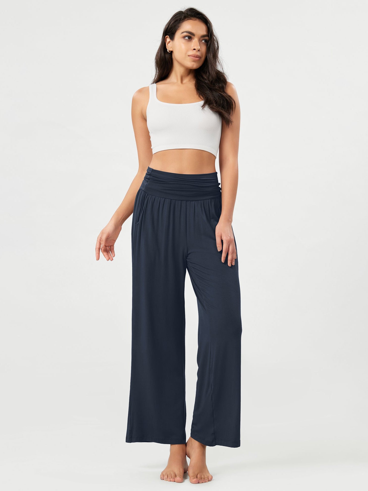 26 Wide Leg Palazzo Loose Comfy Lounge Pants with Pockets - ododos