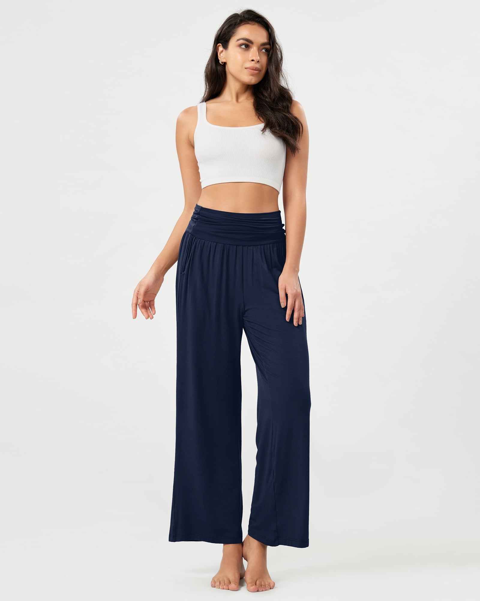 26 Wide Leg Palazzo Loose Comfy Lounge Pants with Pockets - ododos