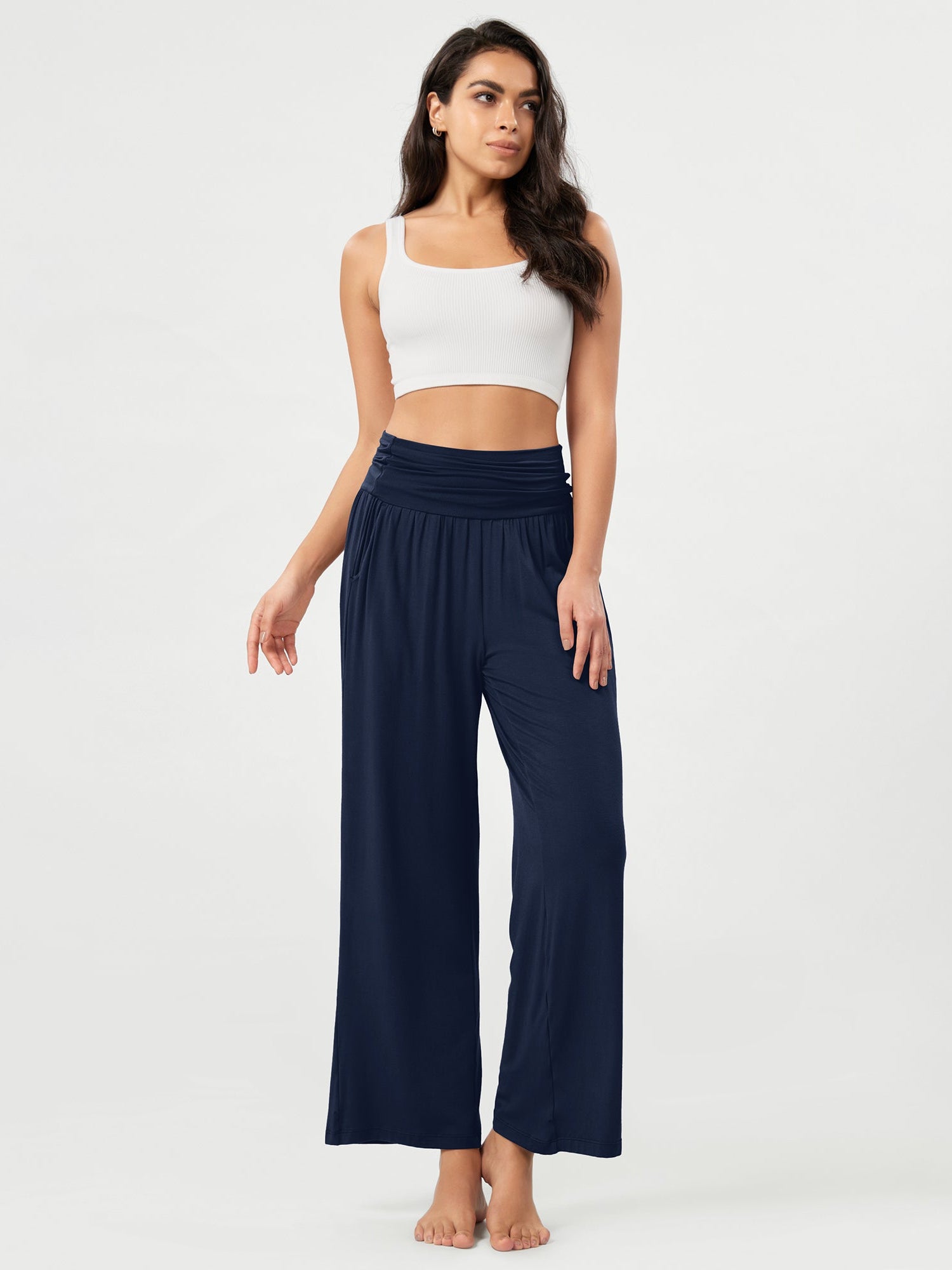 26 Wide Leg Palazzo Loose Comfy Lounge Pants with Pockets - ododos