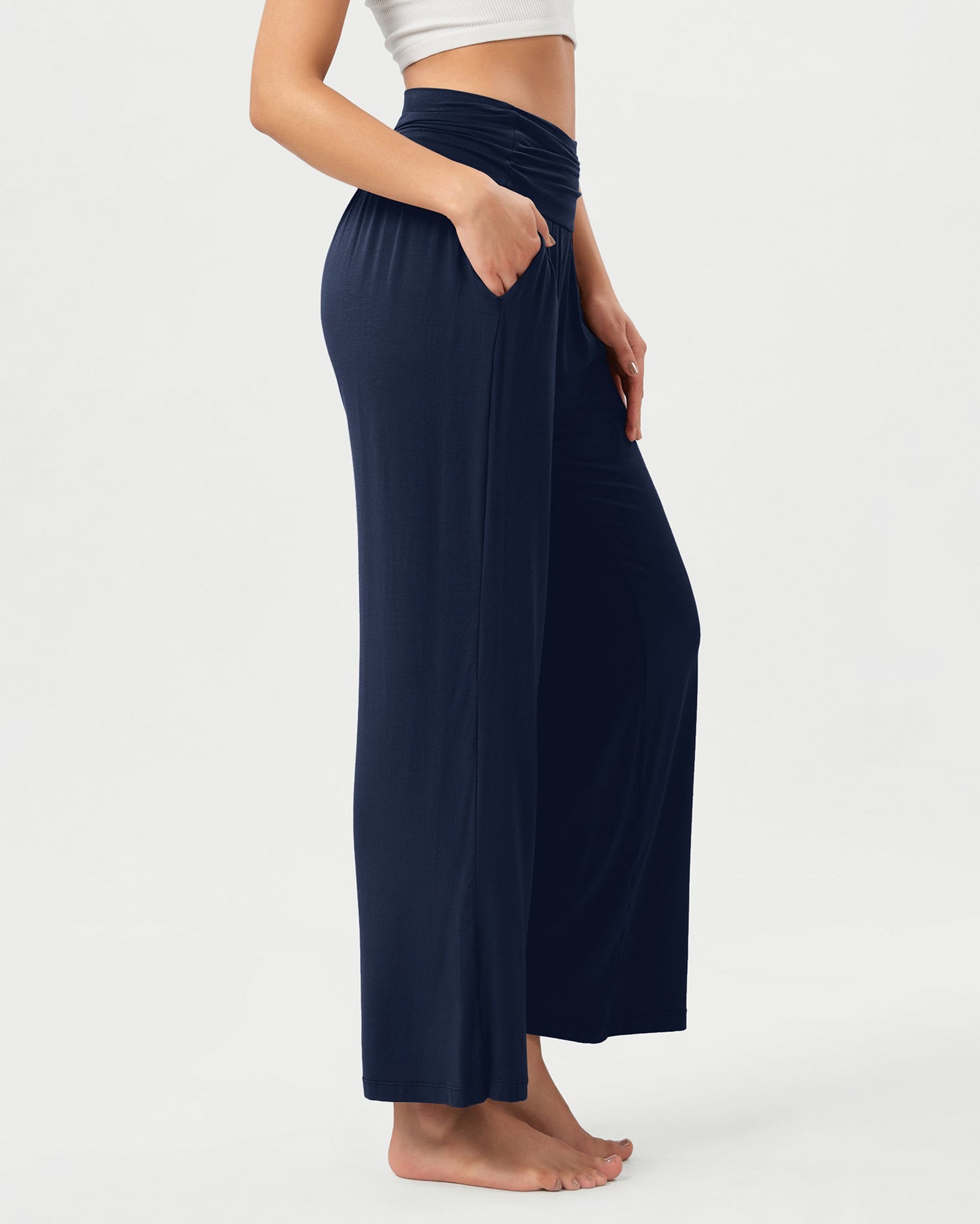 26 Wide Leg Palazzo Loose Comfy Lounge Pants with Pockets - ododos