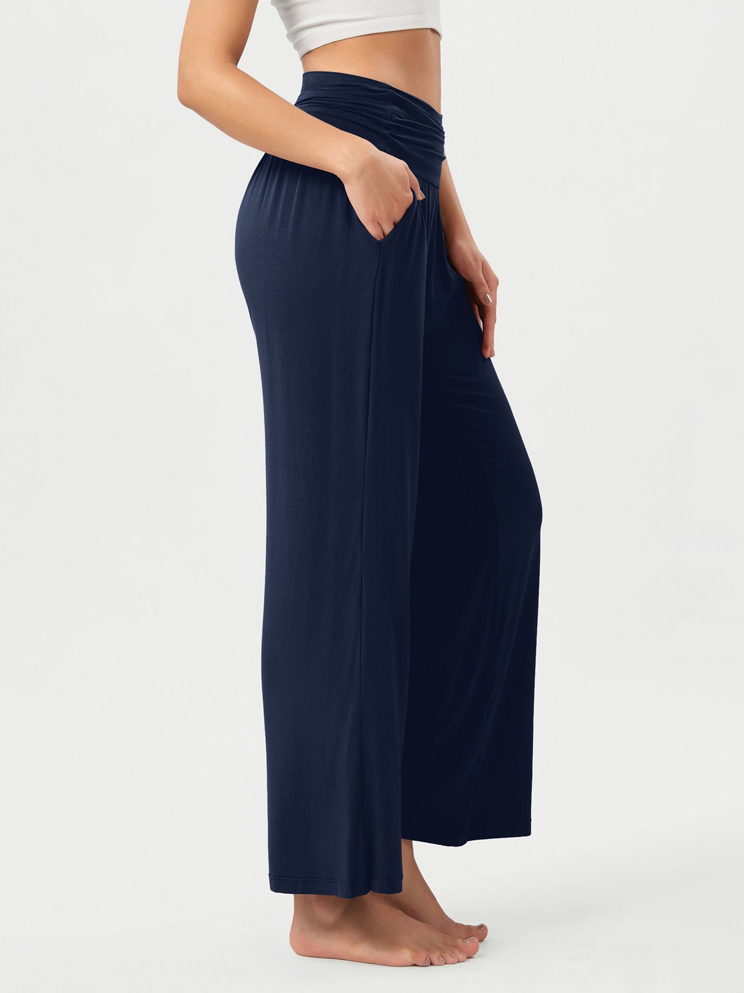 26 Wide Leg Palazzo Loose Comfy Lounge Pants with Pockets - ododos