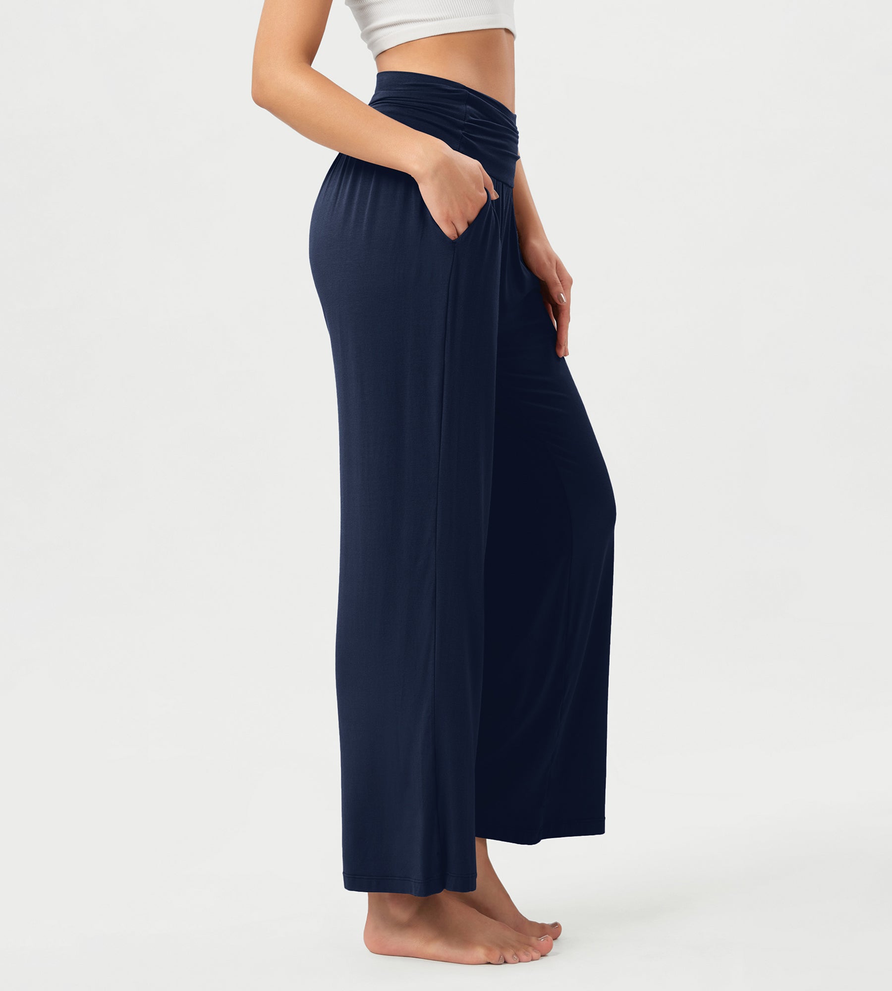 26 Wide Leg Palazzo Loose Comfy Lounge Pants with Pockets - ododos