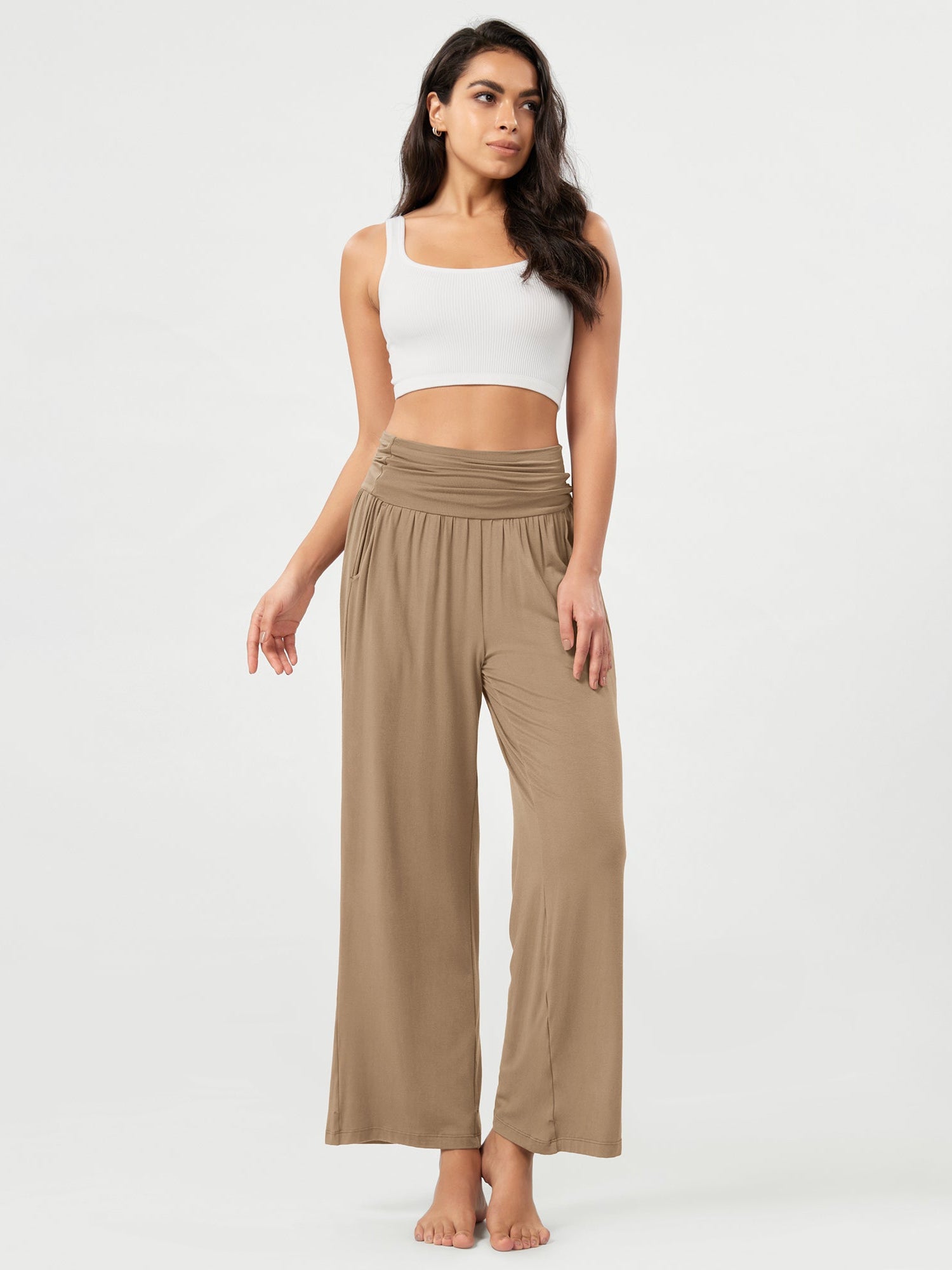 26 Wide Leg Palazzo Loose Comfy Lounge Pants with Pockets - ododos