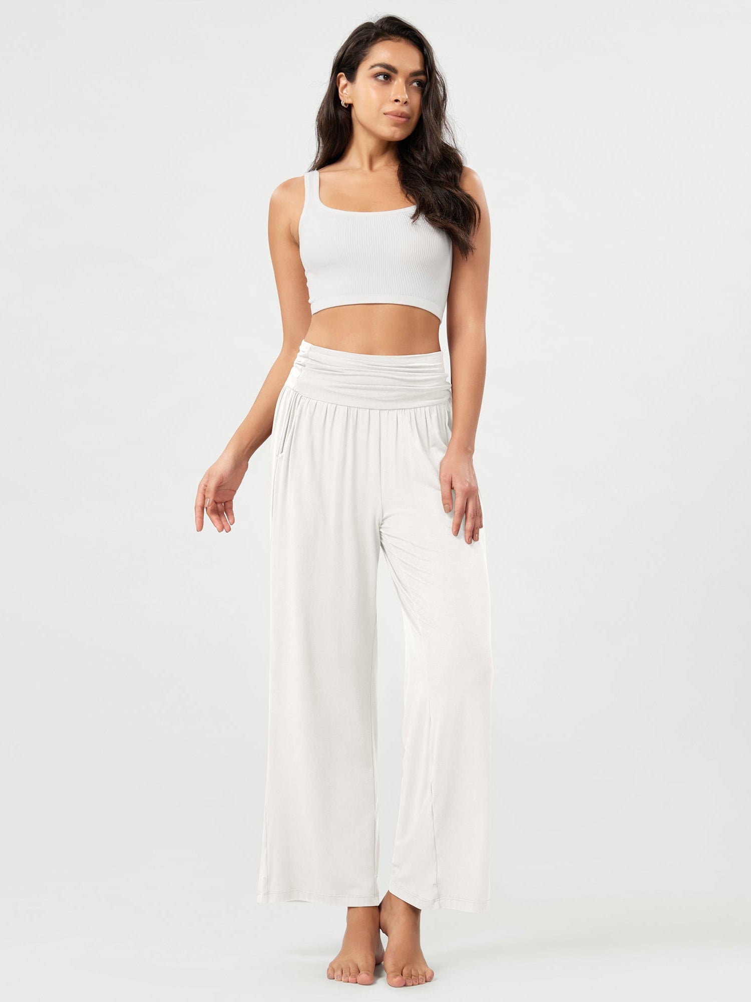 26 Wide Leg Palazzo Loose Comfy Lounge Pants with Pockets - ododos