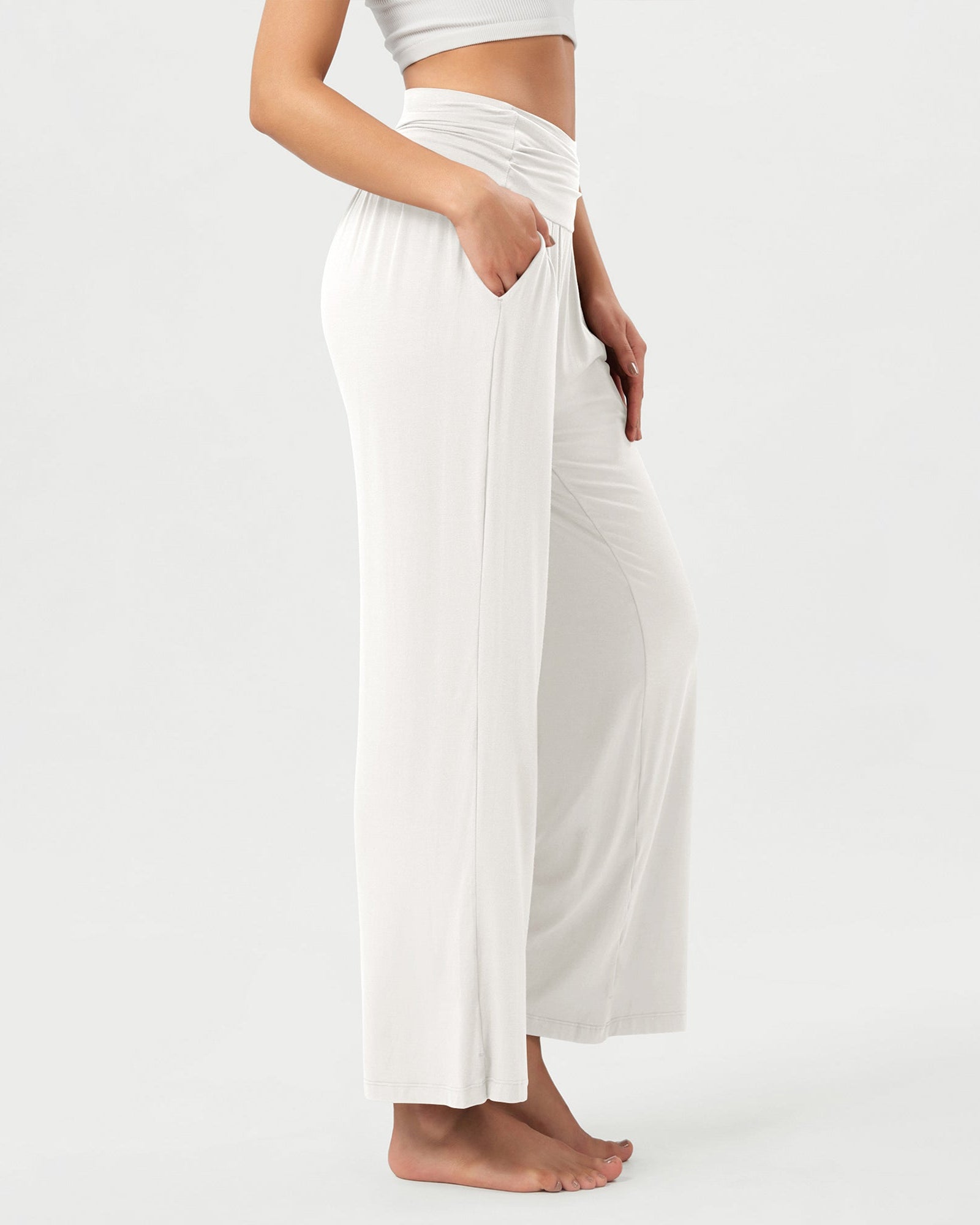 26 Wide Leg Palazzo Loose Comfy Lounge Pants with Pockets - ododos