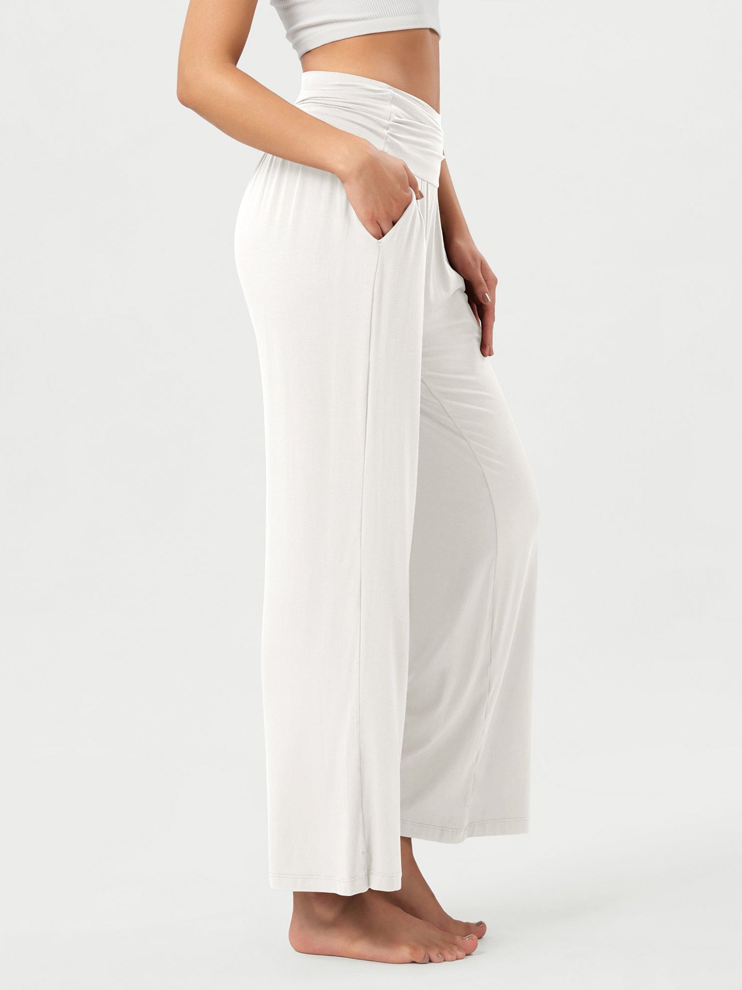 26 Wide Leg Palazzo Loose Comfy Lounge Pants with Pockets - ododos