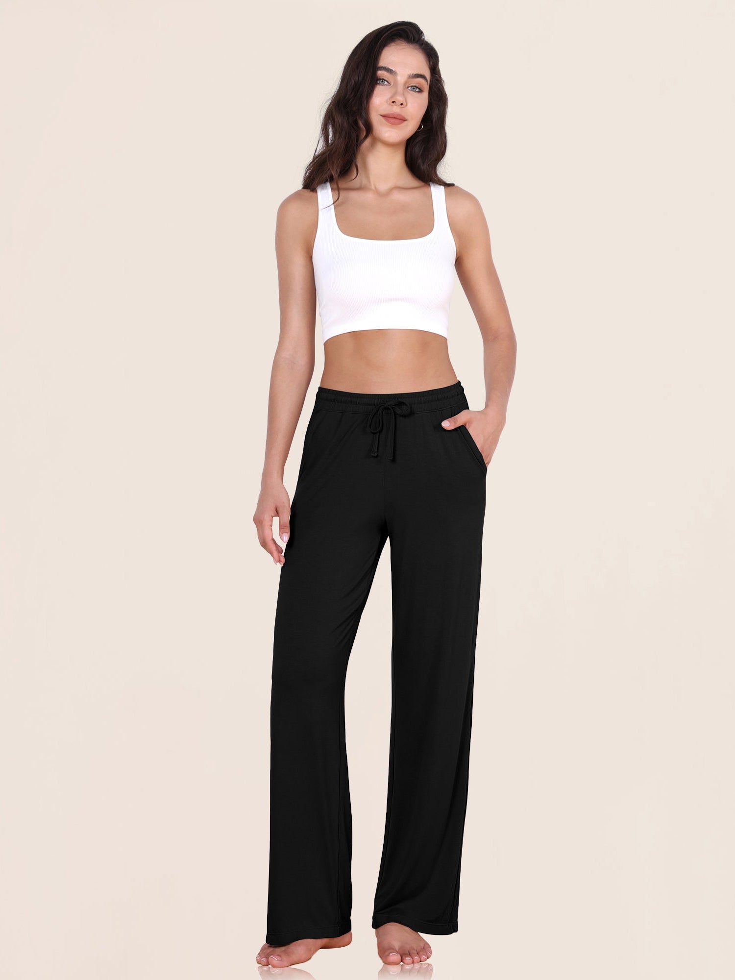 30 Drawstring Lightweight Loose Comfy Lounge Pants with Pockets - ododos