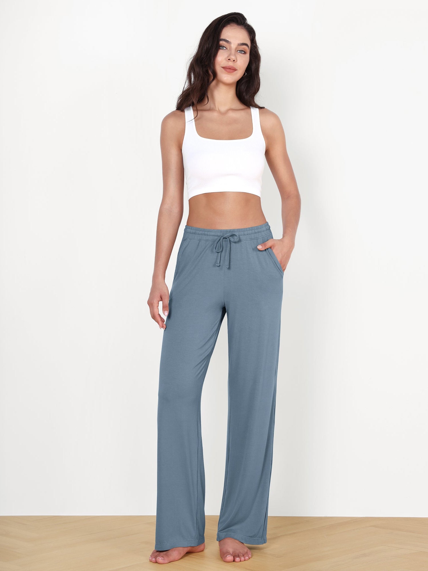 30 Drawstring Lightweight Loose Comfy Lounge Pants with Pockets - ododos