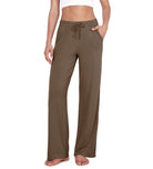 30 Drawstring Lightweight Loose Comfy Lounge Pants with Pockets Brownie - ododos