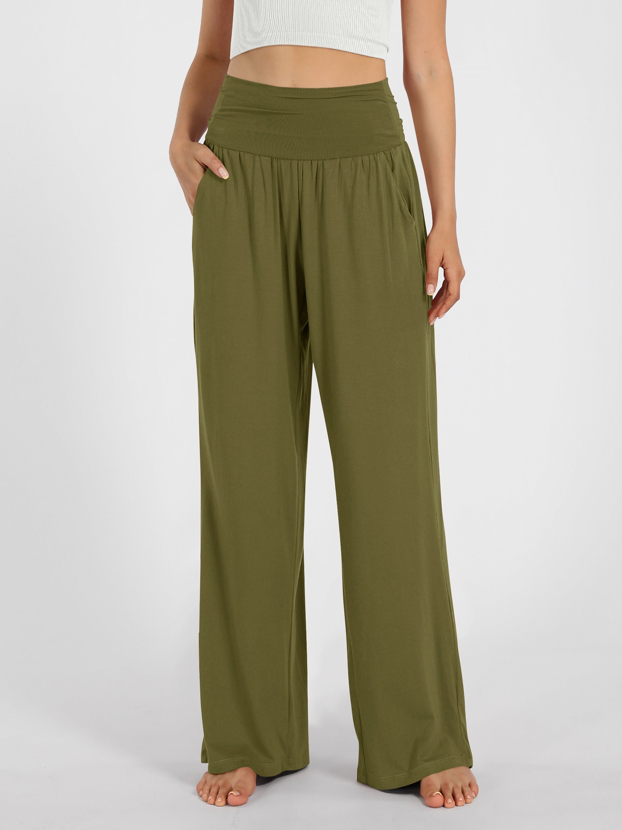 28 Wide Leg Palazzo Loose Comfy Lounge Pants with Pockets - ododos