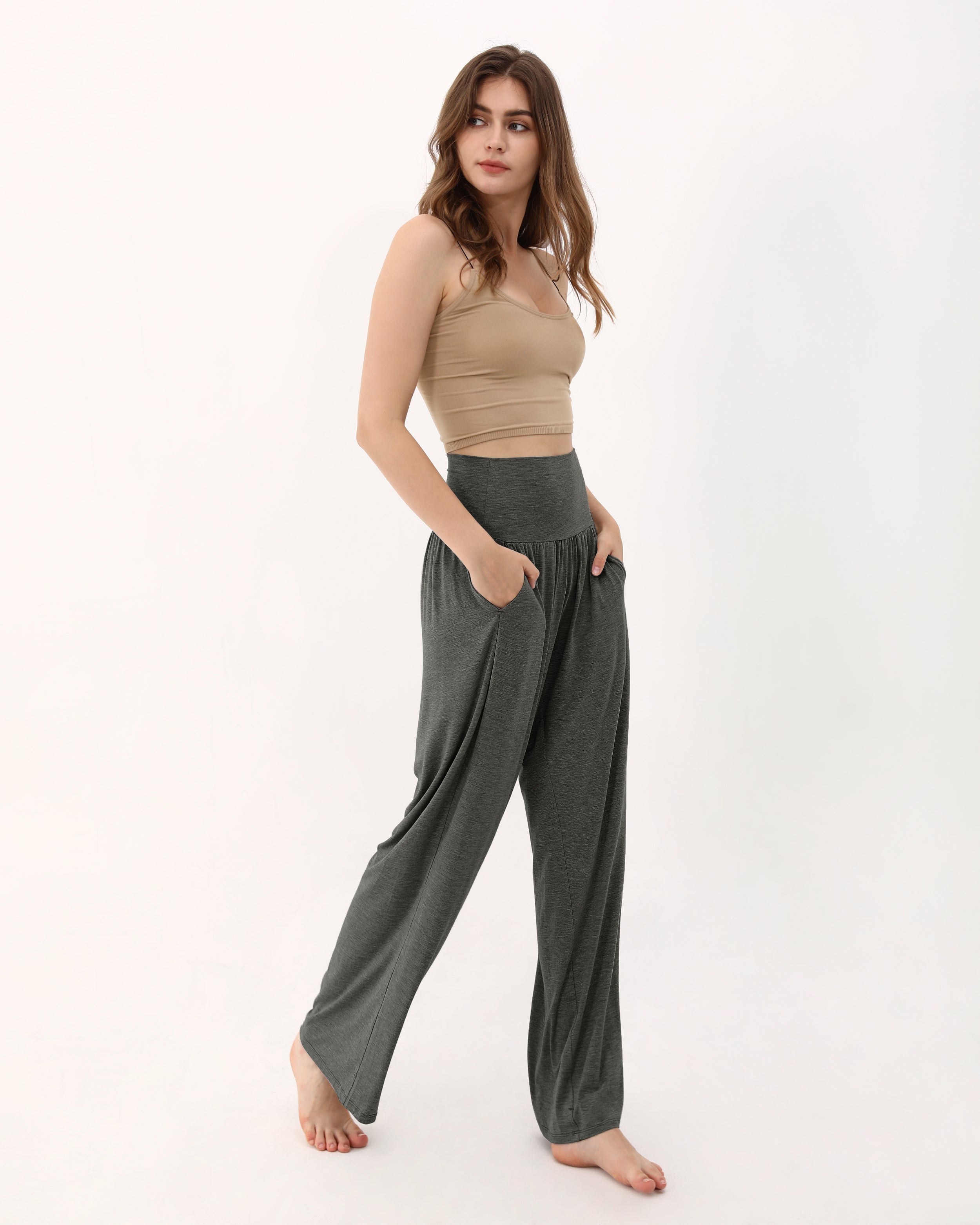 28 Wide Leg Palazzo Loose Comfy Lounge Pants with Pockets - ododos