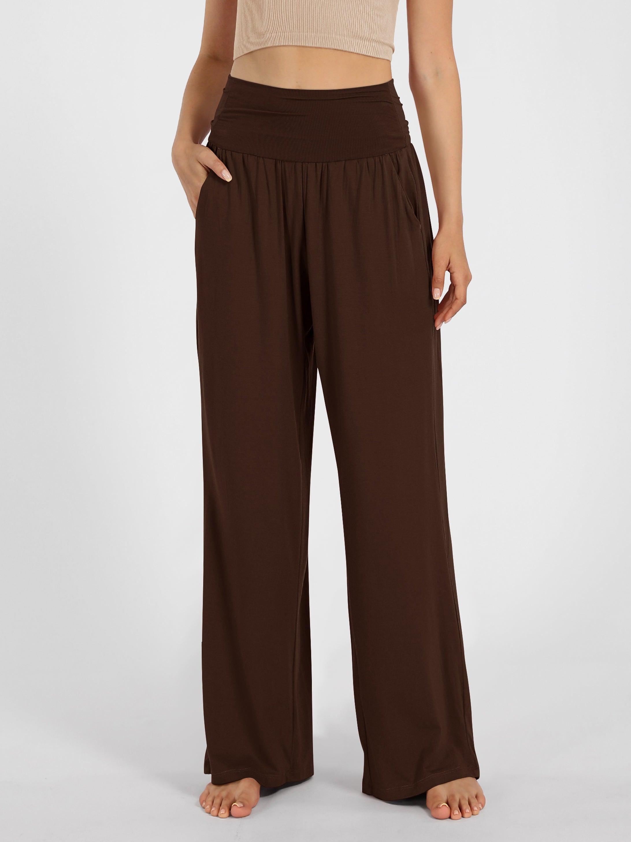 28 Wide Leg Palazzo Loose Comfy Lounge Pants with Pockets - ododos