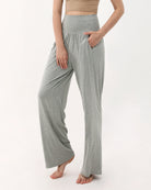 28 Wide Leg Palazzo Loose Comfy Lounge Pants with Pockets Gray Heather - ododos