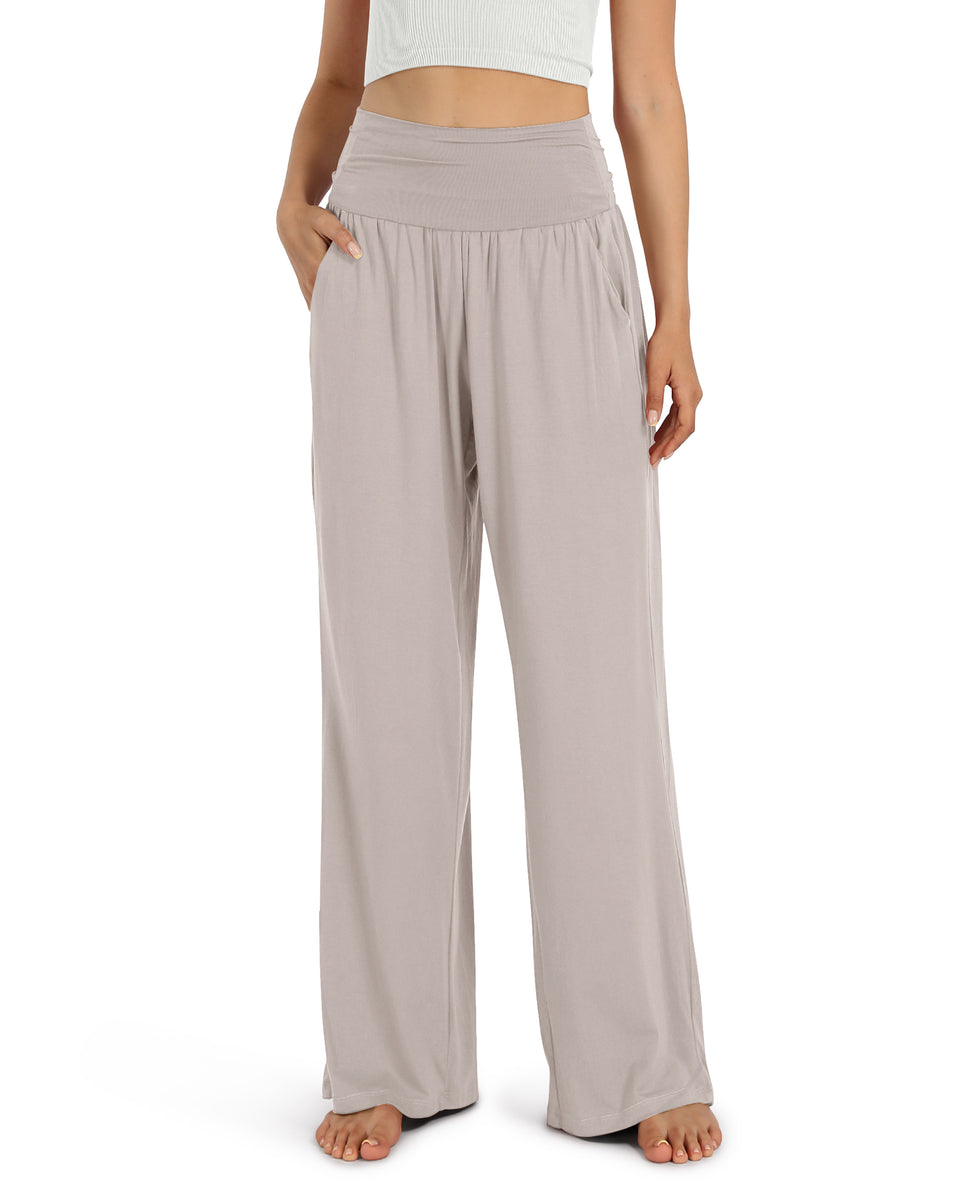 ODODOS Wide Leg Lounge Pants with Pockets ododos