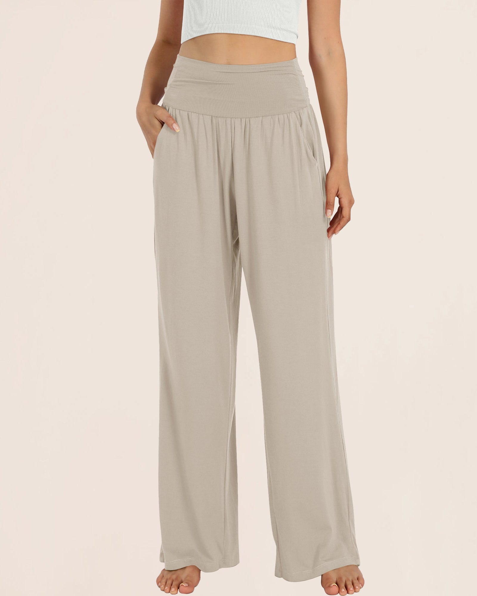 28 Wide Leg Palazzo Loose Comfy Lounge Pants with Pockets - ododos