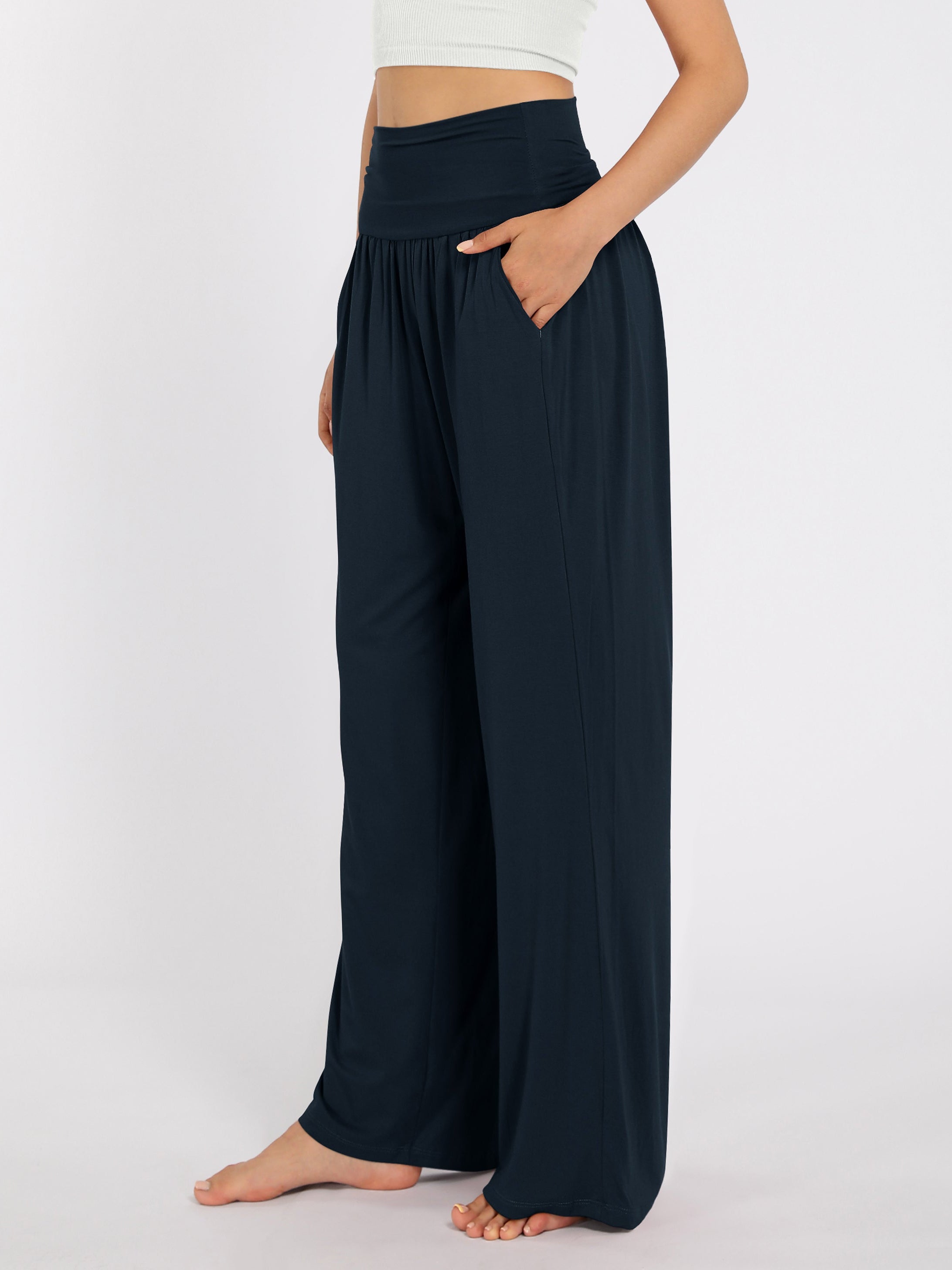 28 Wide Leg Palazzo Loose Comfy Lounge Pants with Pockets - ododos