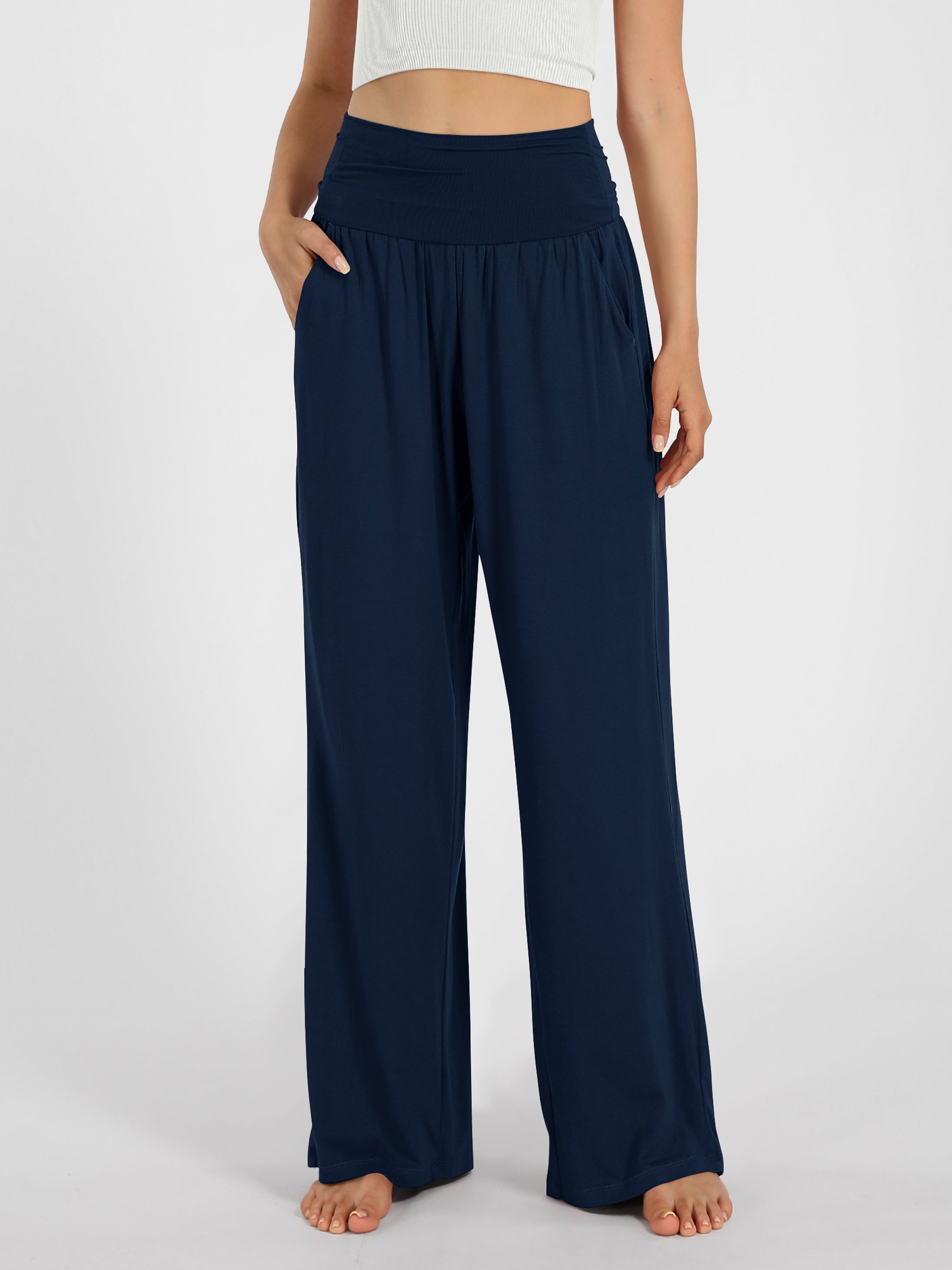 28 Wide Leg Palazzo Loose Comfy Lounge Pants with Pockets - ododos