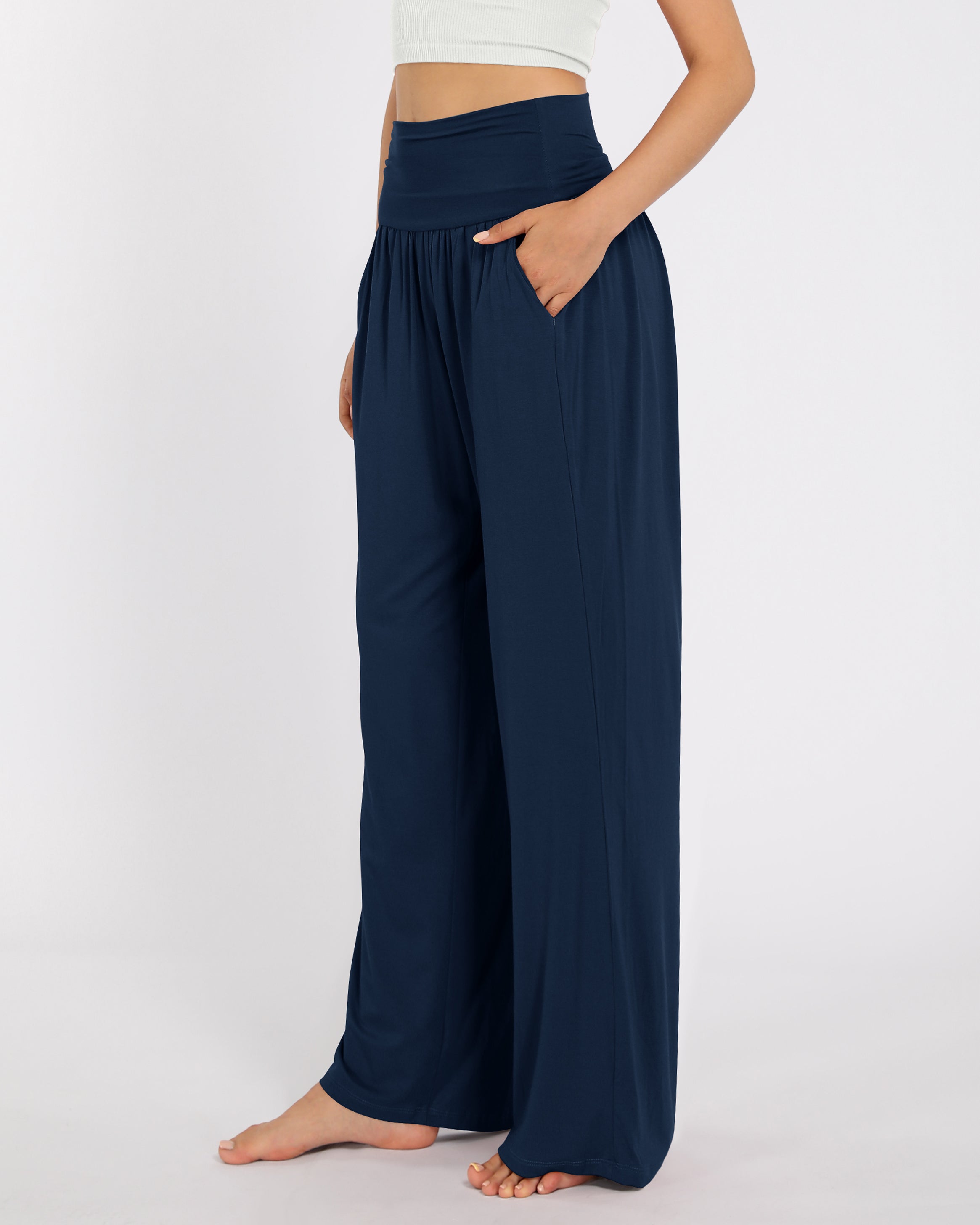 28 Wide Leg Palazzo Loose Comfy Lounge Pants with Pockets - ododos