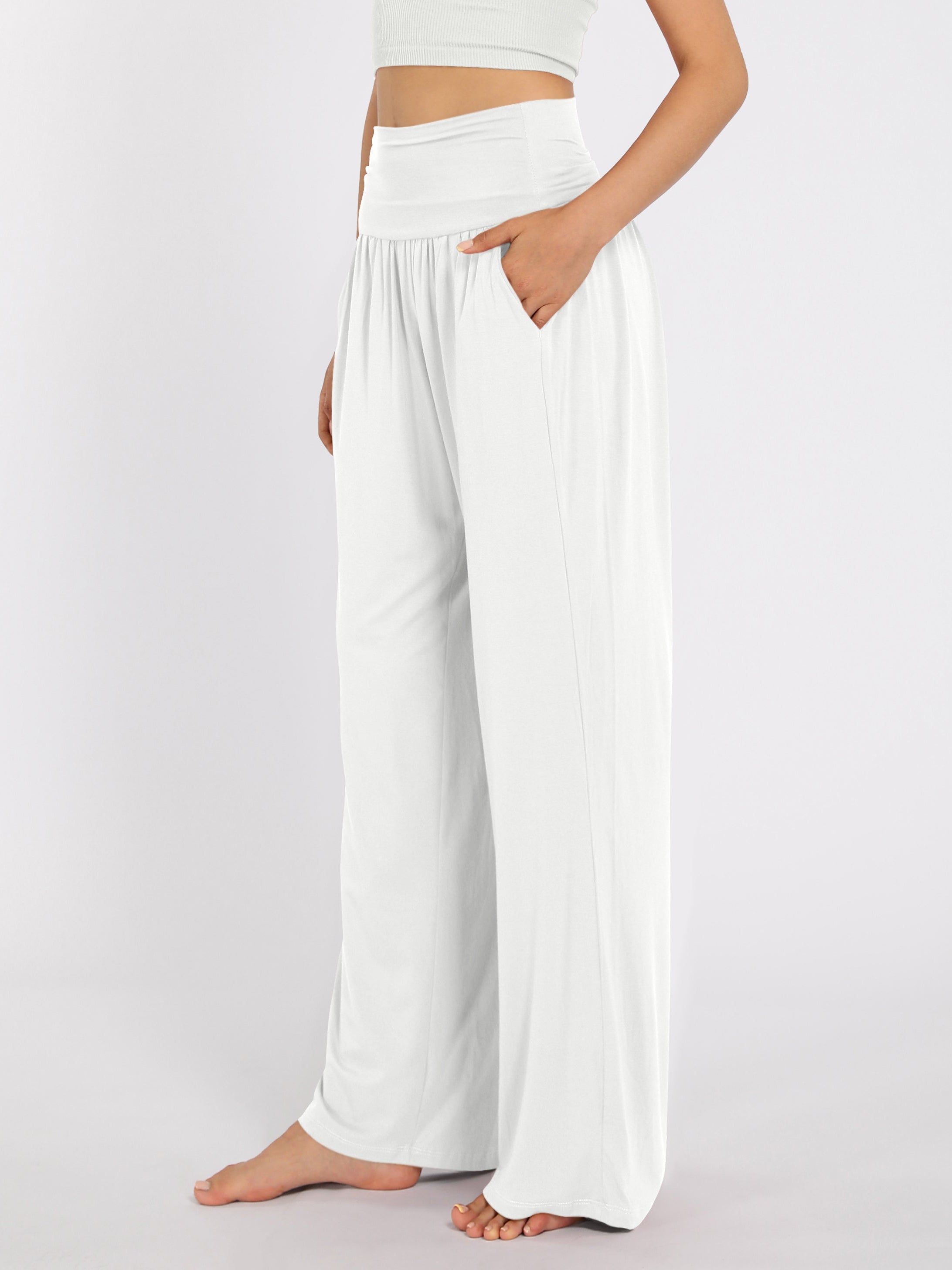 28 Wide Leg Palazzo Loose Comfy Lounge Pants with Pockets - ododos