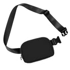 Unisex Two-Way Zip Mini Belt Bag Black 8 x 2 x 5.5 - ododos