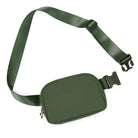 Unisex Two-Way Zip Mini Belt Bag Deep Khaki 8 x 2 x 5.5 - ododos
