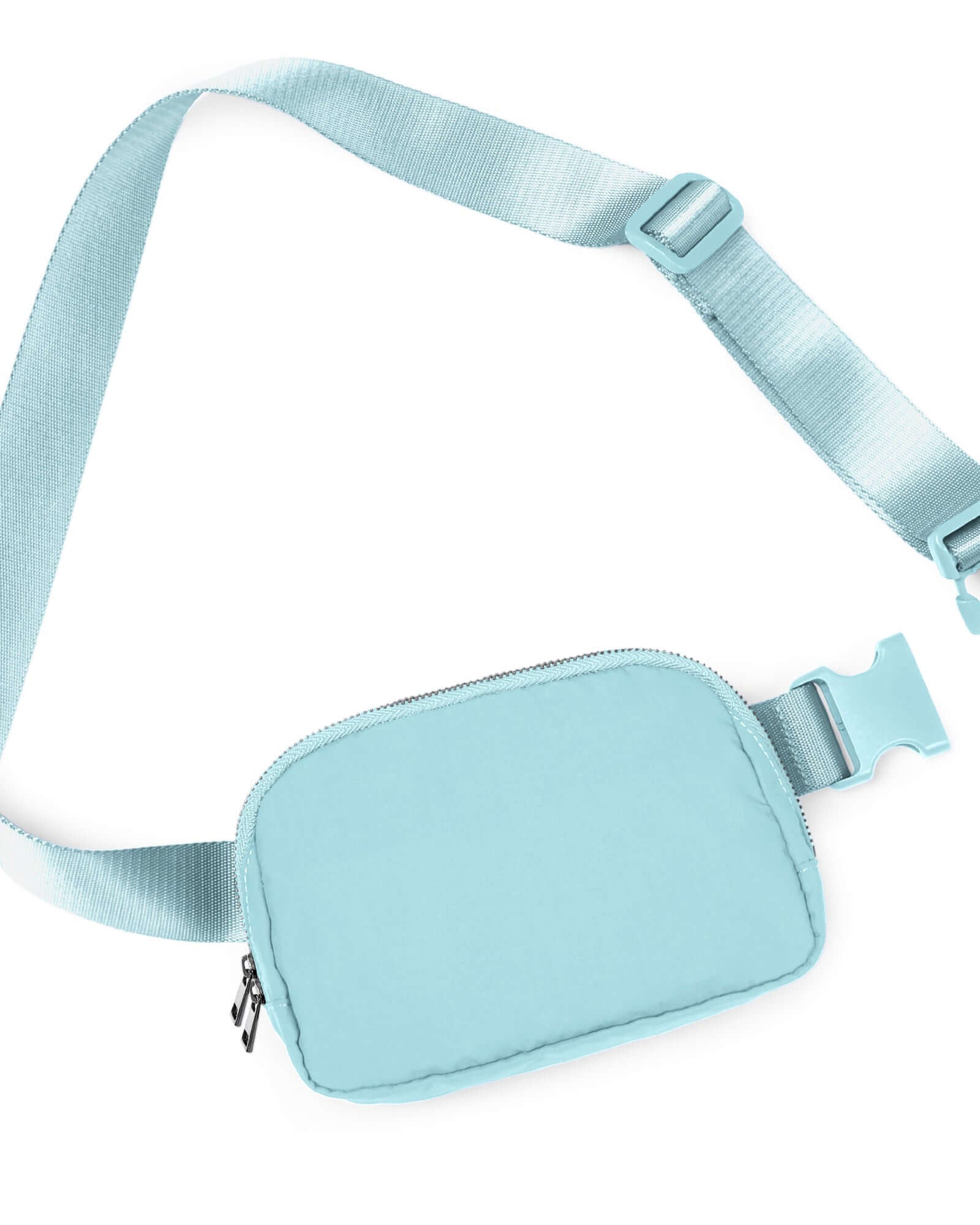 Unisex Two-Way Zip Mini Belt Bag Icing Blue 8 x 2 x 5.5 - ododos