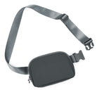 Unisex Two-Way Zip Mini Belt Bag Iron Gray 8 x 2 x 5.5 - ododos