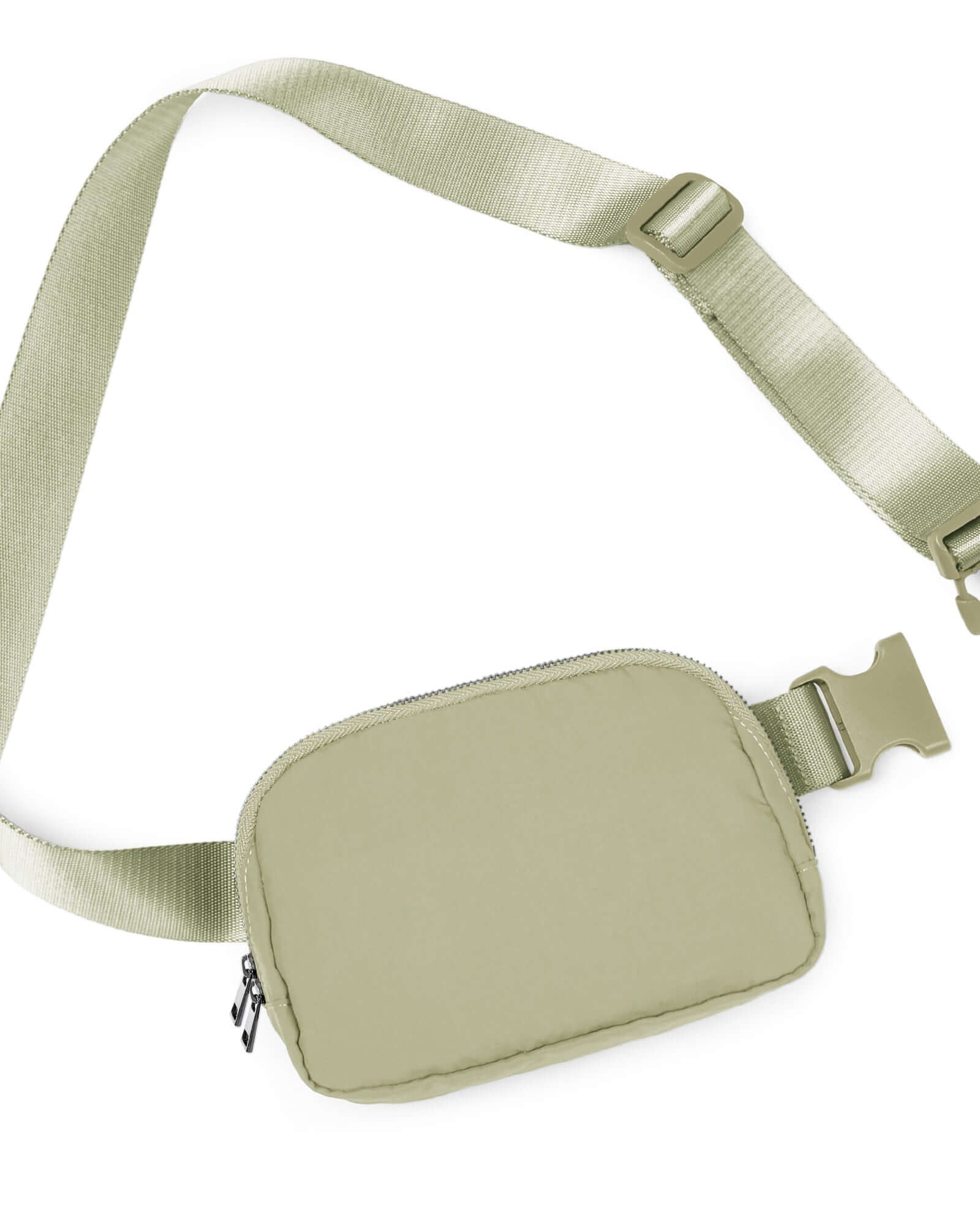 Unisex Two-Way Zip Mini Belt Bag Khaki Green 8 x 2 x 5.5 - ododos