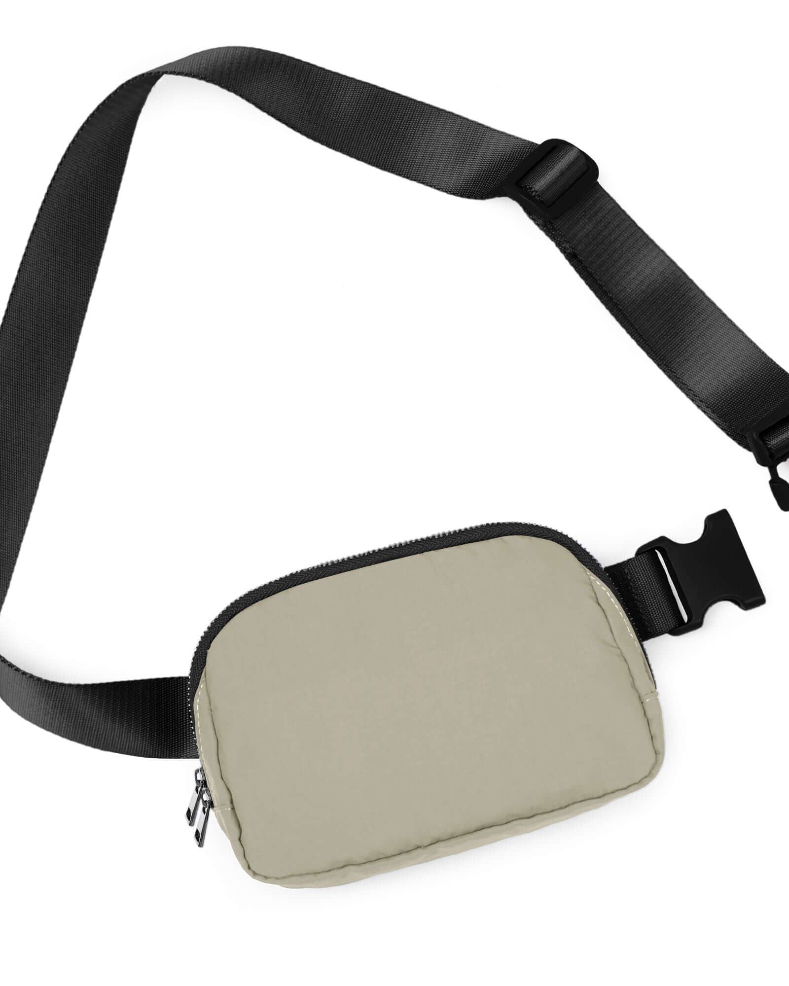 Unisex Two-Way Zip Mini Belt Bag Khaki 8 x 2 x 5.5 - ododos