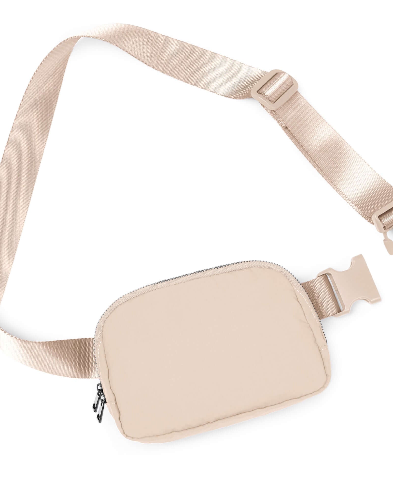 Unisex Two-Way Zip Mini Belt Bag Lrish Cream 8 x 2 x 5.5 - ododos