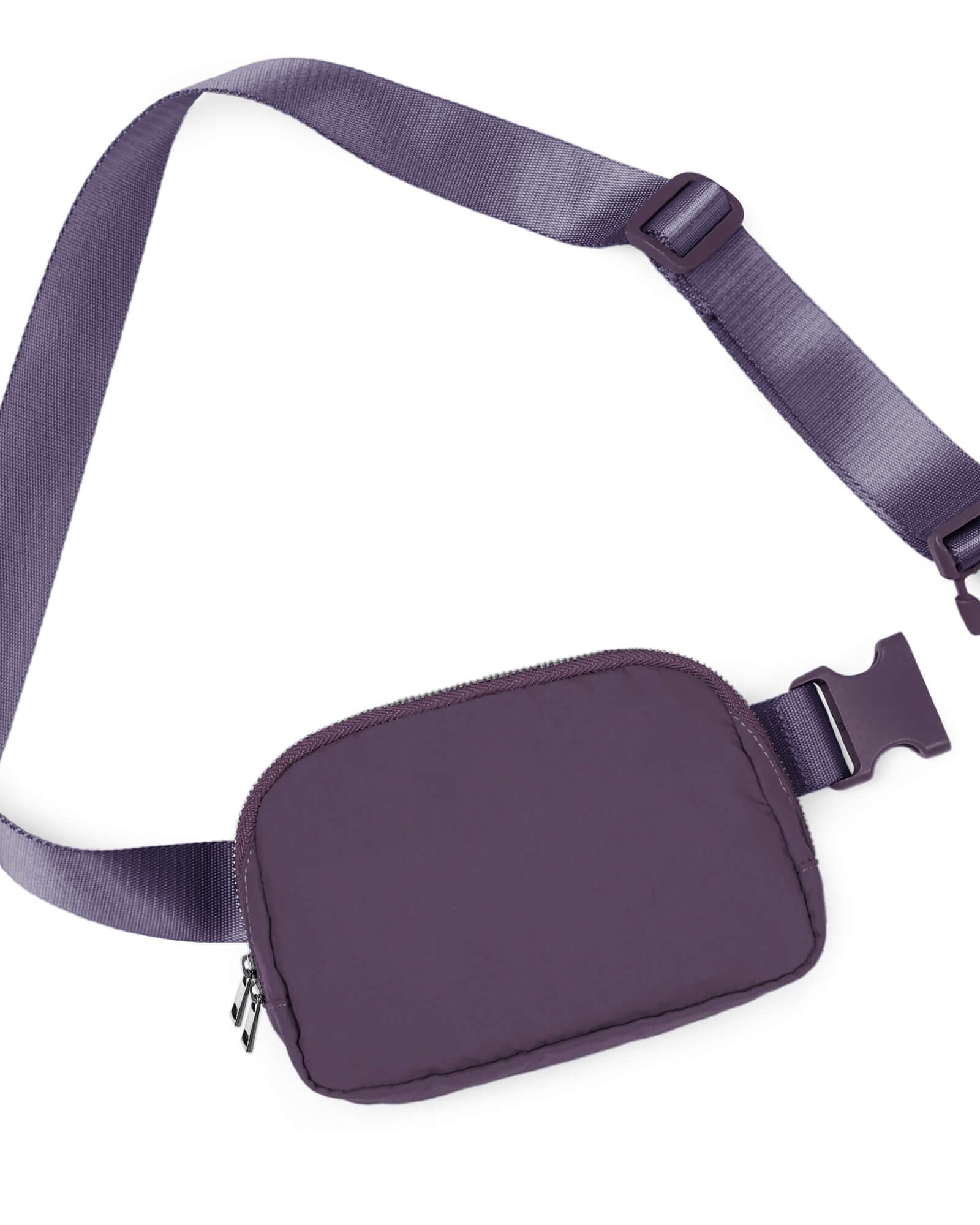 Unisex Two-Way Zip Mini Belt Bag Plum 8 x 2 x 5.5 - ododos