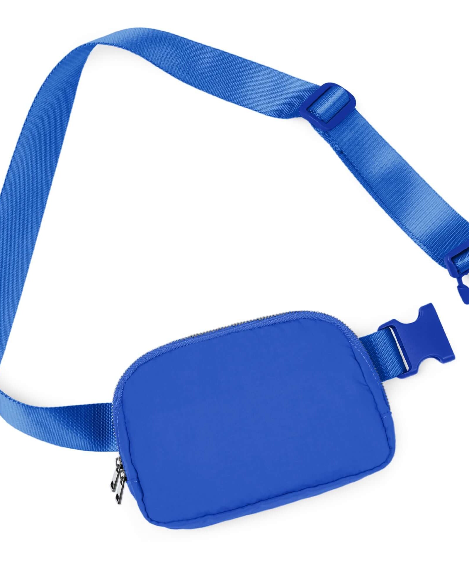 Unisex Two-Way Zip Mini Belt Bag Wild Blue 8 x 2 x 5.5 - ododos