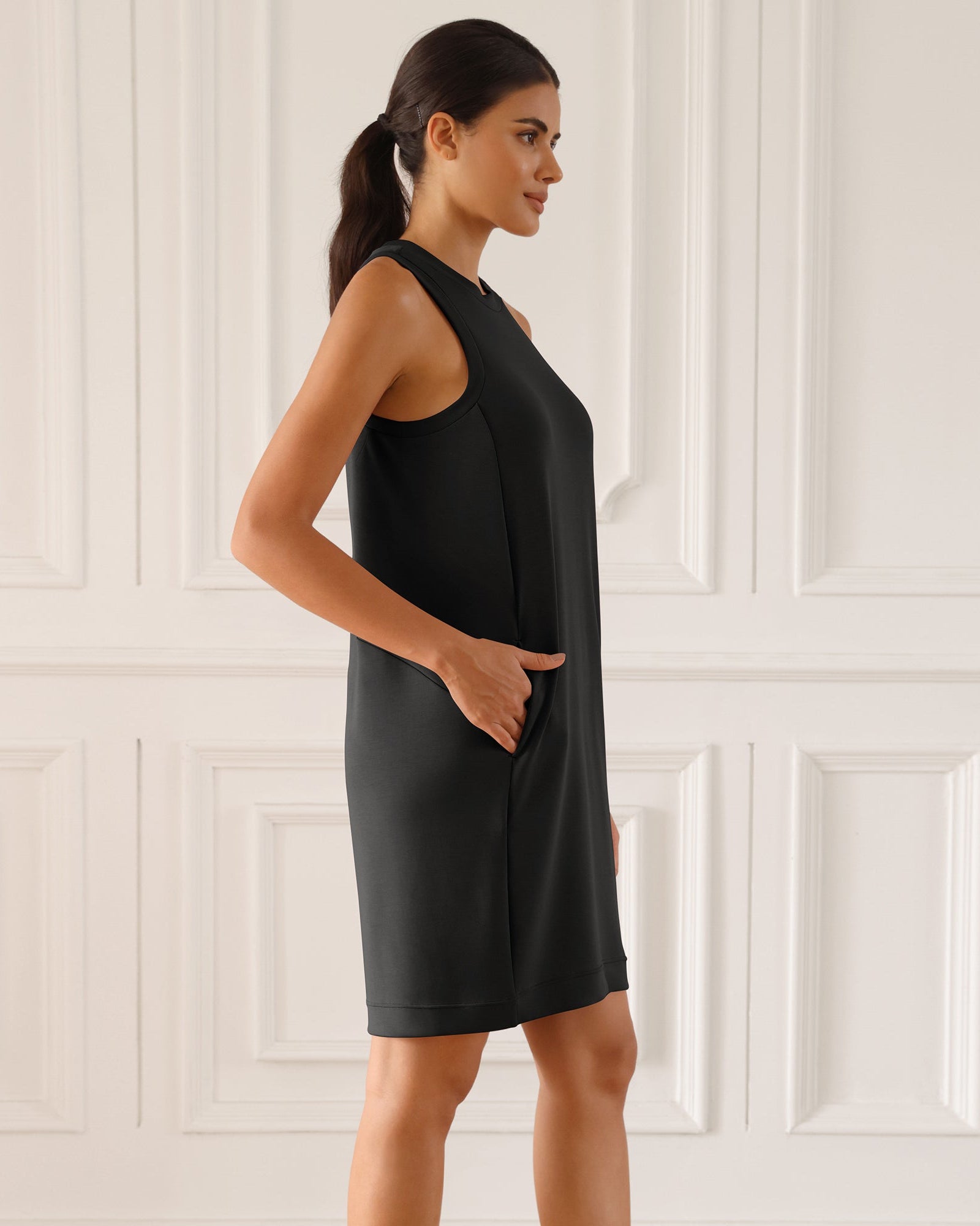 Modal Soft Loose Tank Dress - ododos