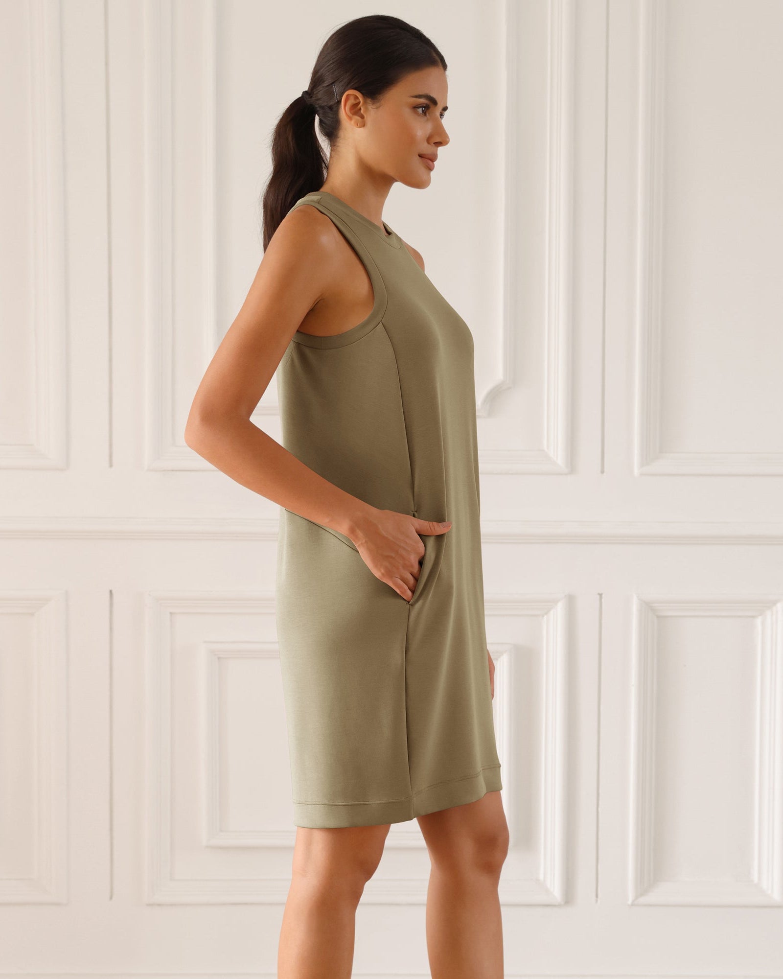 Modal Soft Loose Tank Dress - ododos