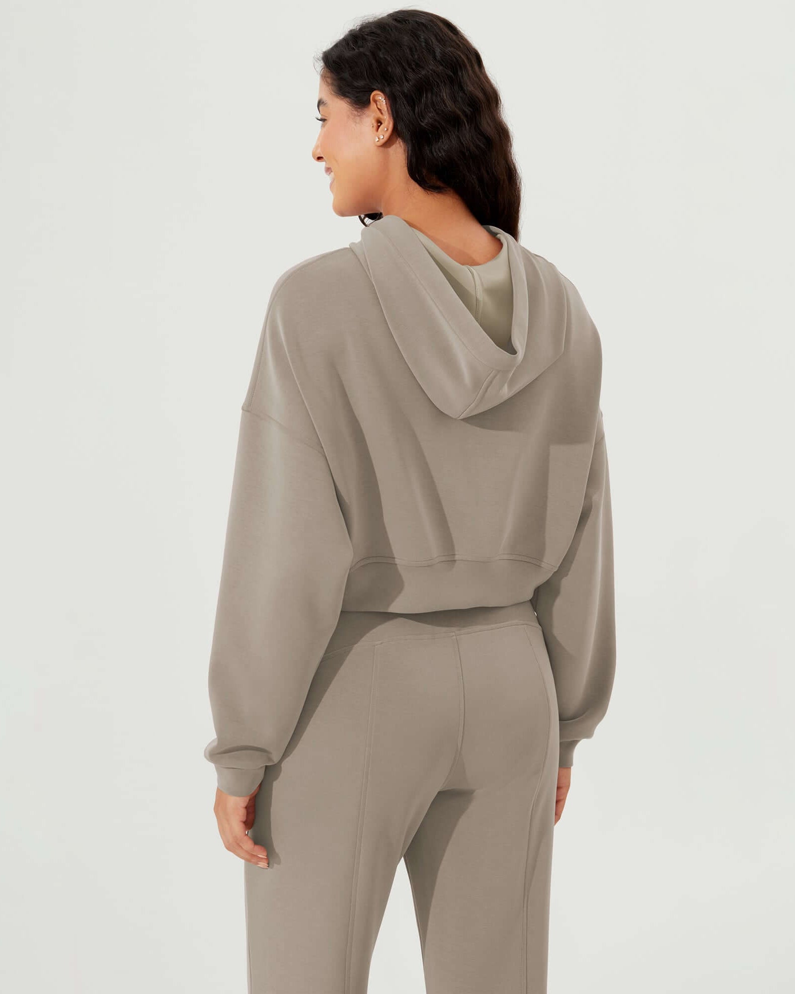 Full-Zip Cropped Long Sleeve Crop Casual Sweatshirts Jacket - ododos