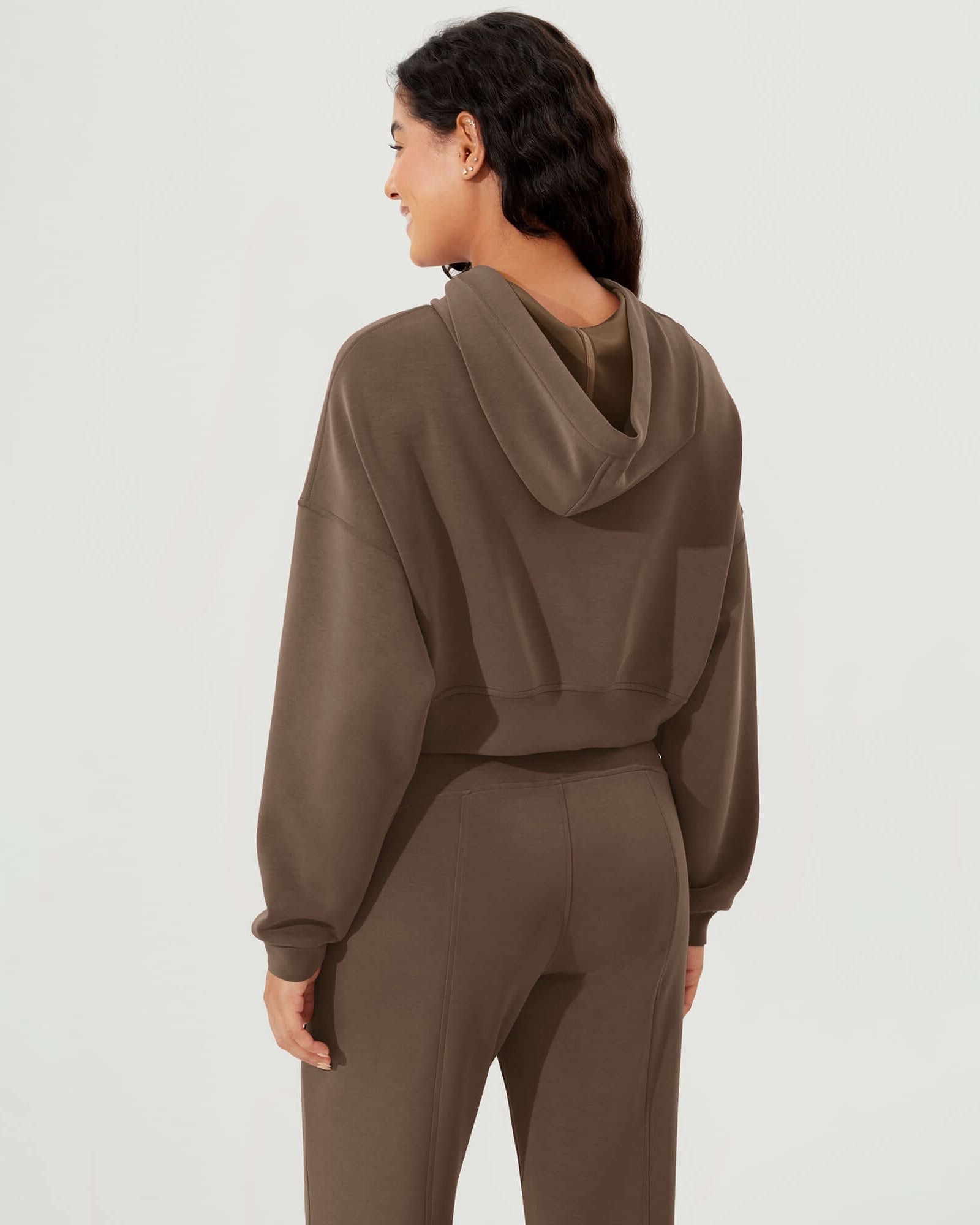 Full-Zip Cropped Long Sleeve Crop Casual Sweatshirts Jacket - ododos