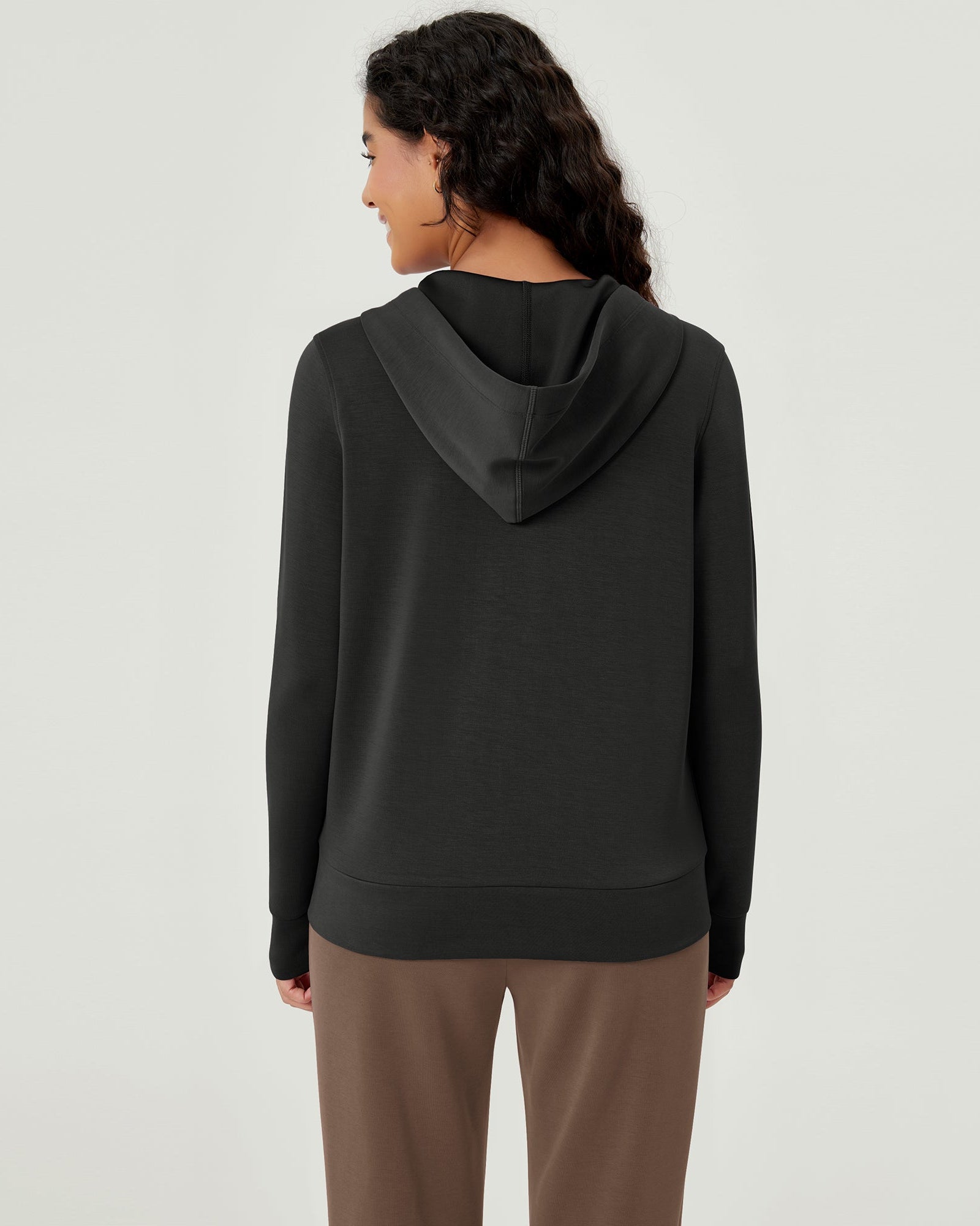 Modal Soft Full-Zip Hoodies Casual Jacket with Pockets - ododos