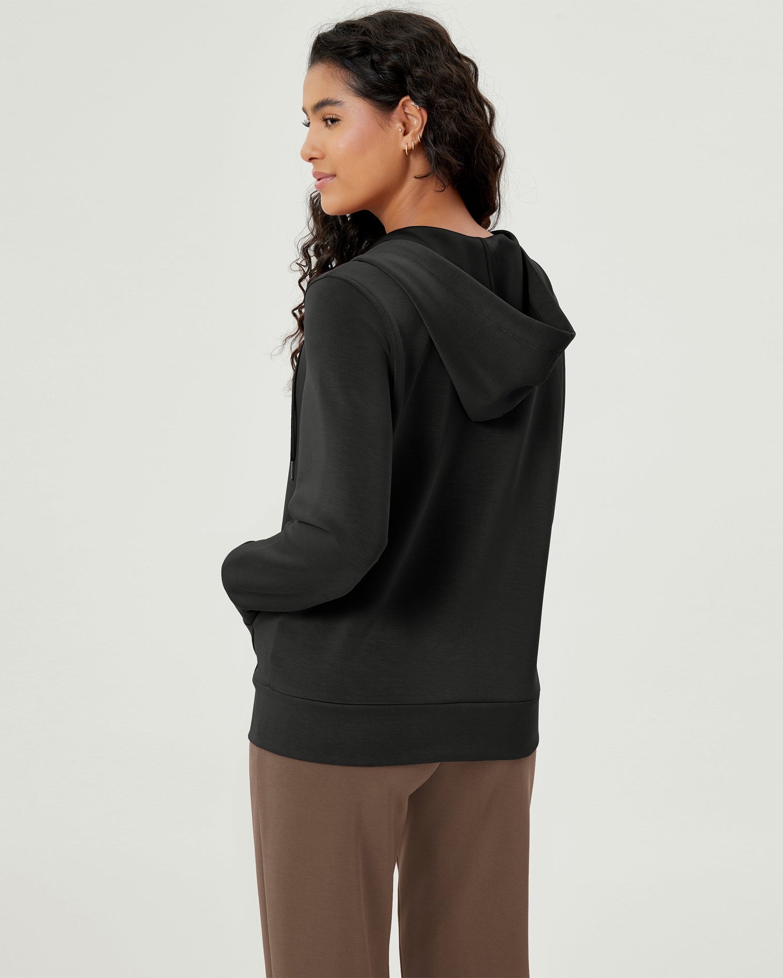 Modal Soft Full-Zip Hoodies Casual Jacket with Pockets - ododos