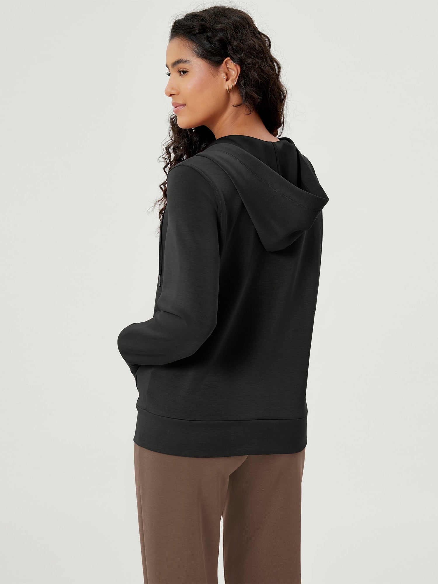Modal Soft Full-Zip Hoodies Casual Jacket with Pockets - ododos