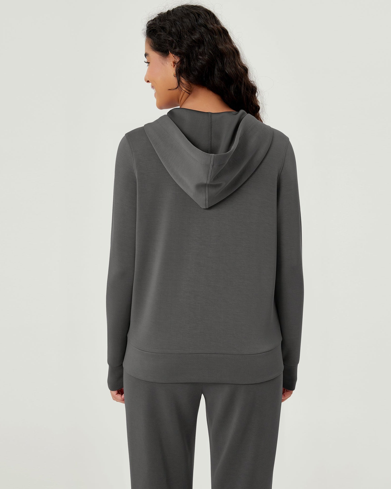 Modal Soft Full-Zip Hoodies Casual Jacket with Pockets - ododos