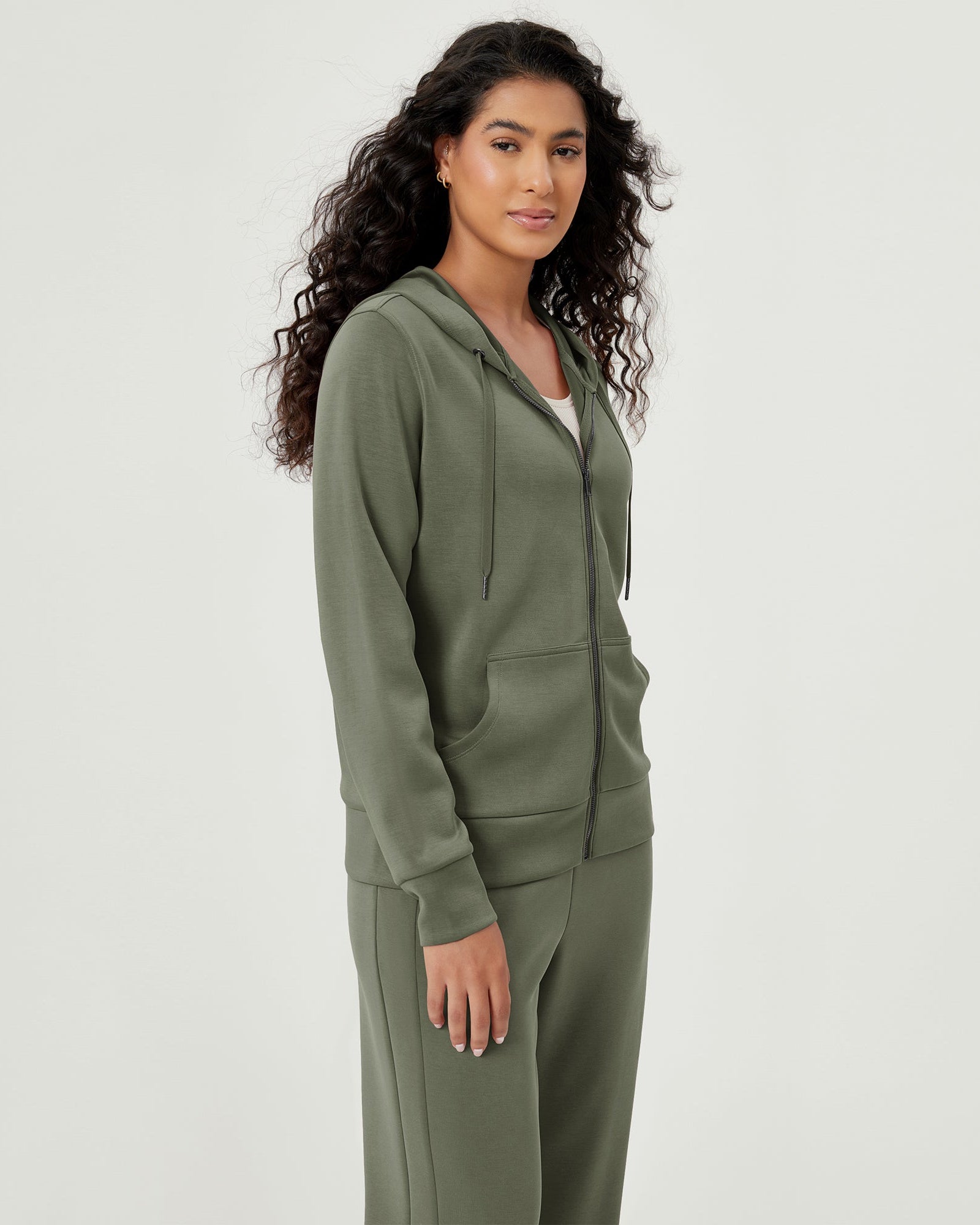 Modal Soft Full-Zip Hoodies Casual Jacket with Pockets - ododos