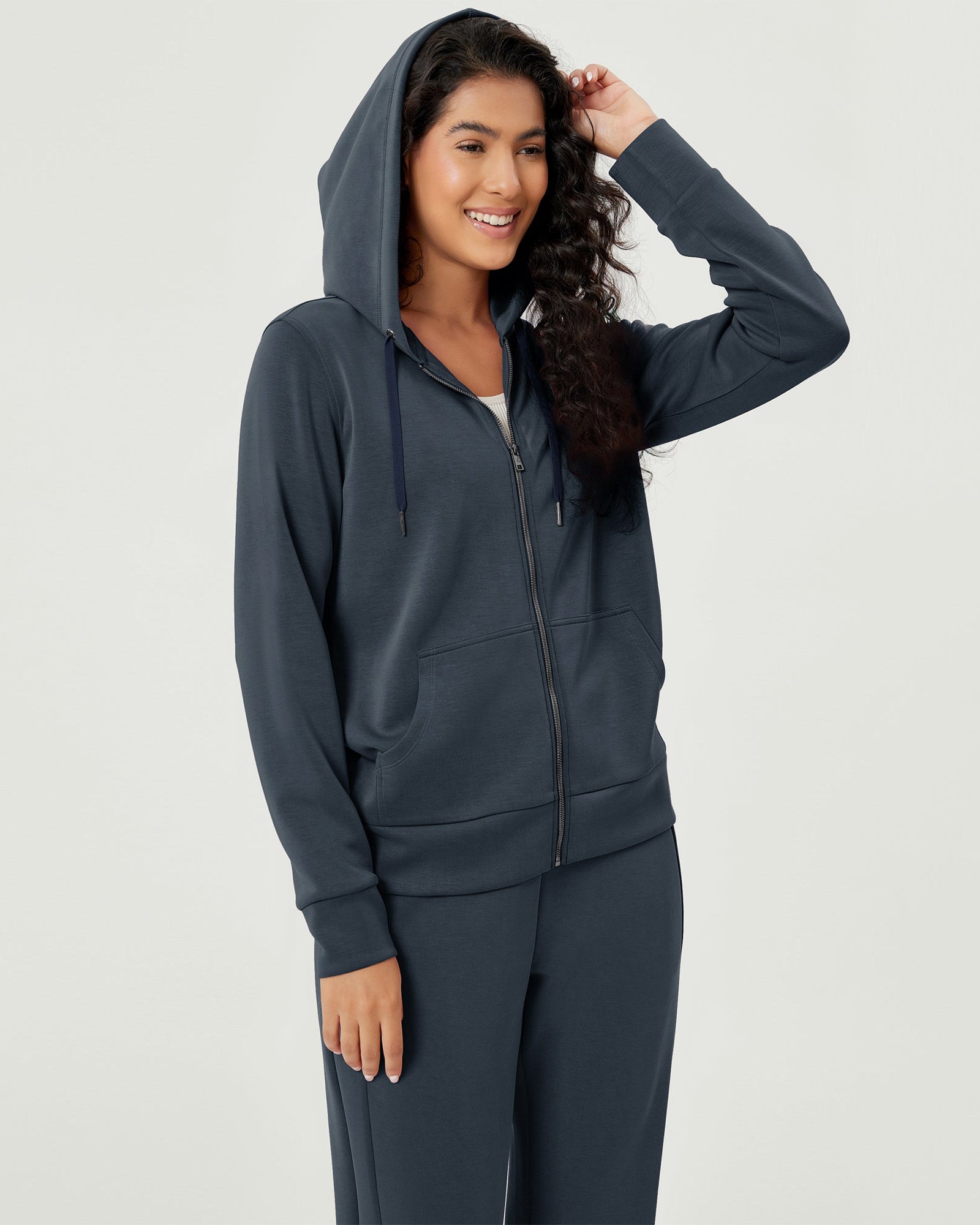 Modal Soft Full-Zip Hoodies Casual Jacket with Pockets - ododos