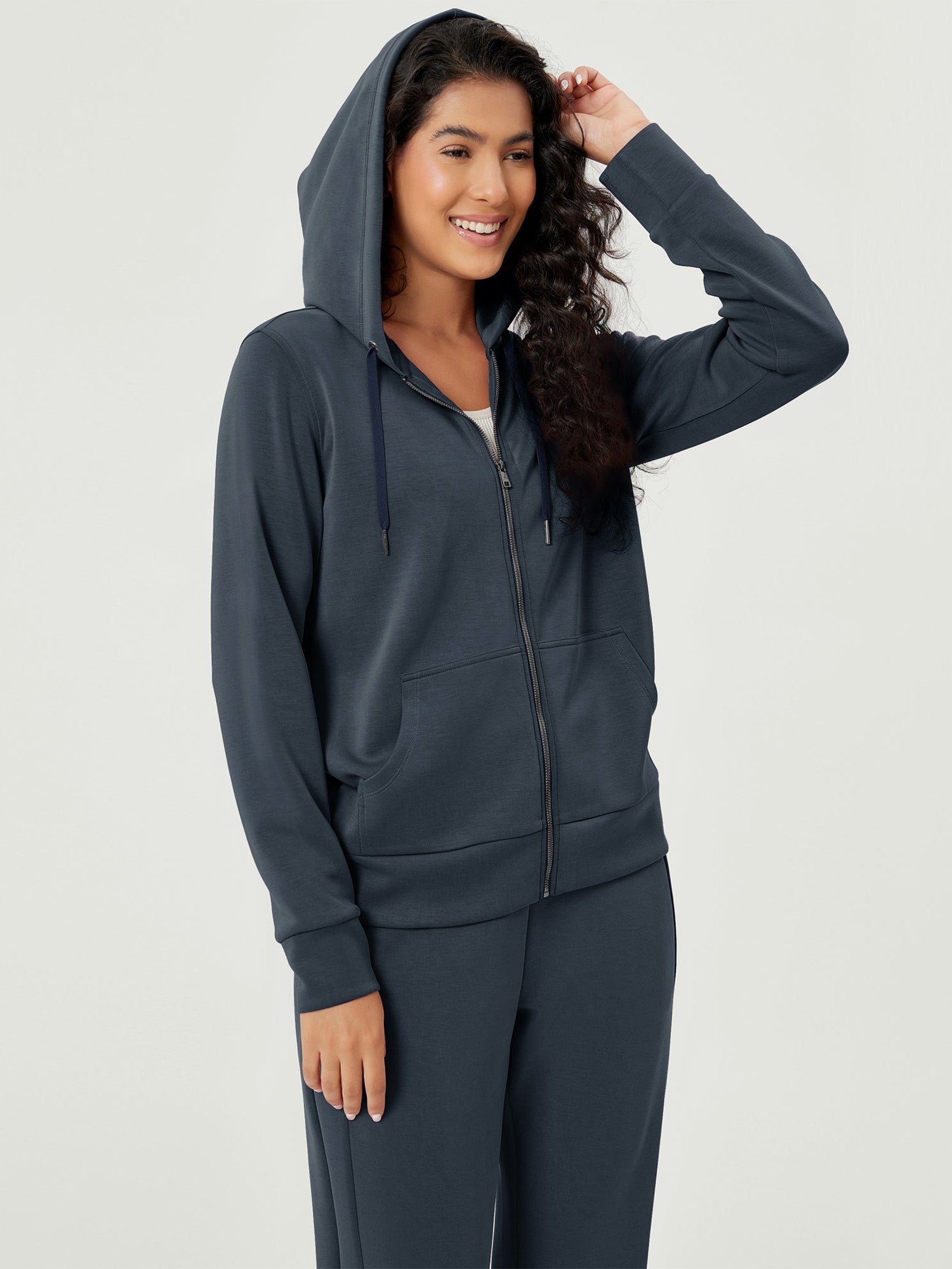Modal Soft Full-Zip Hoodies Casual Jacket with Pockets - ododos