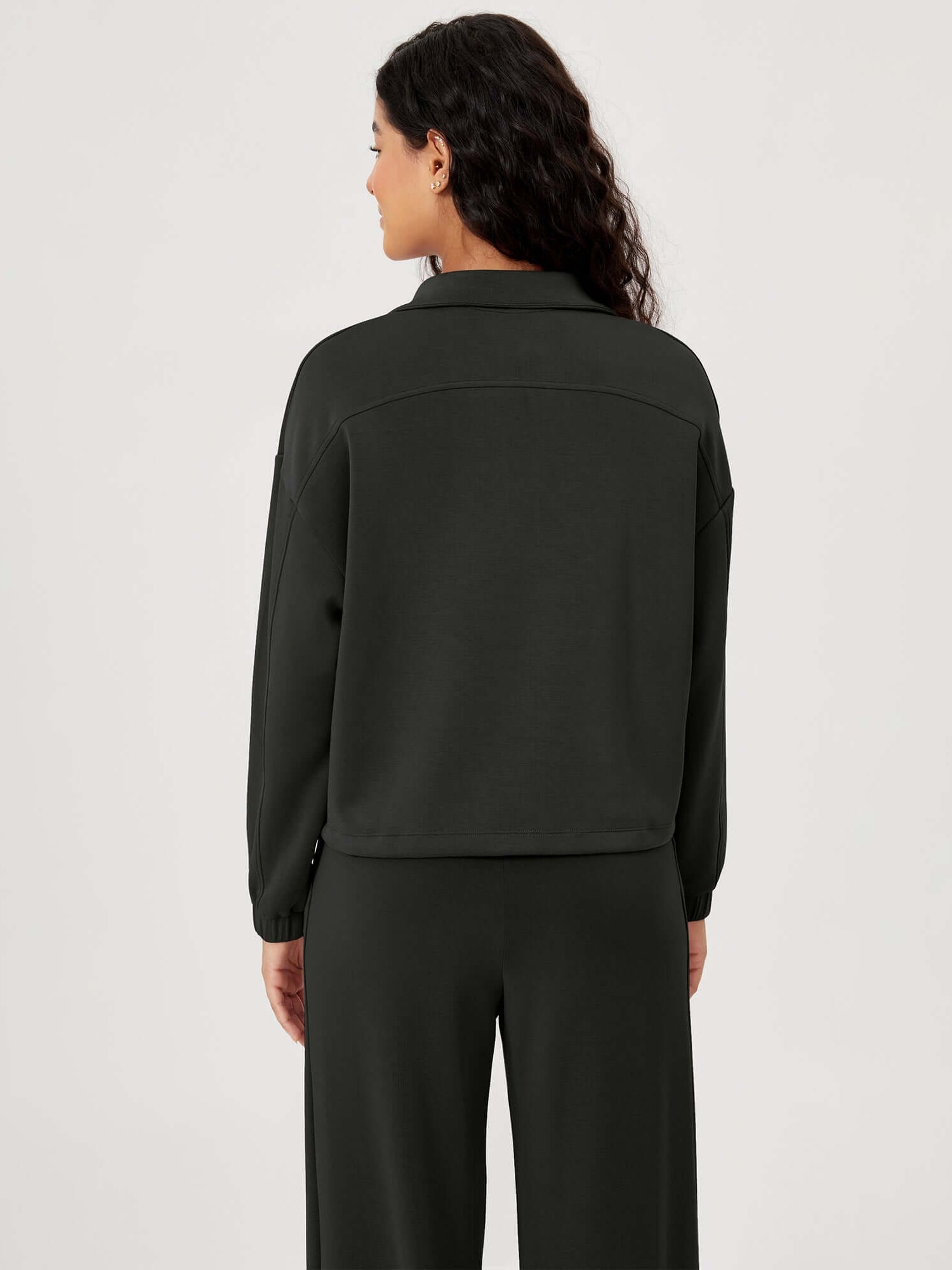 Modal Soft Cinchable Half Zipper Funnel Neck Oversize Pullover - ododos